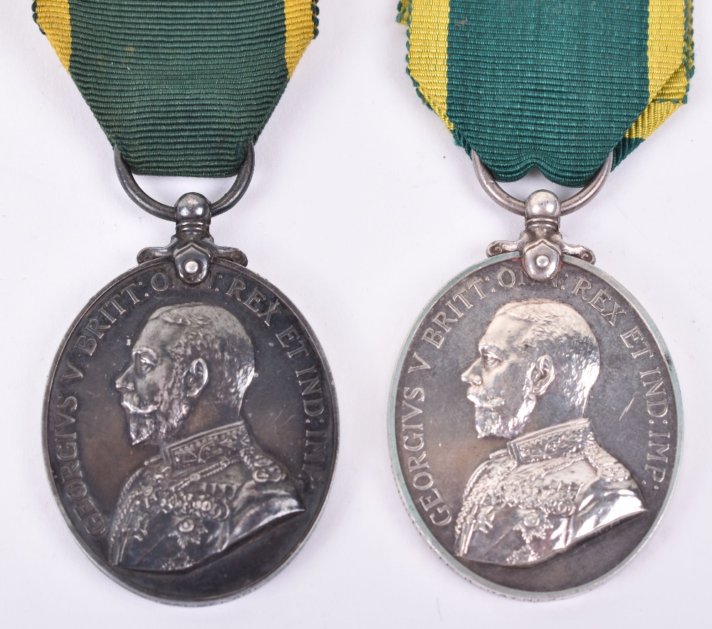 2x George V Territorial Efficiency Medals 10th London Regiment