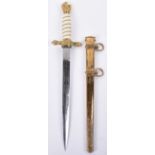 Third Reich Kriegsmarine Officers Dress Dagger by P D Luneschloss Solingen