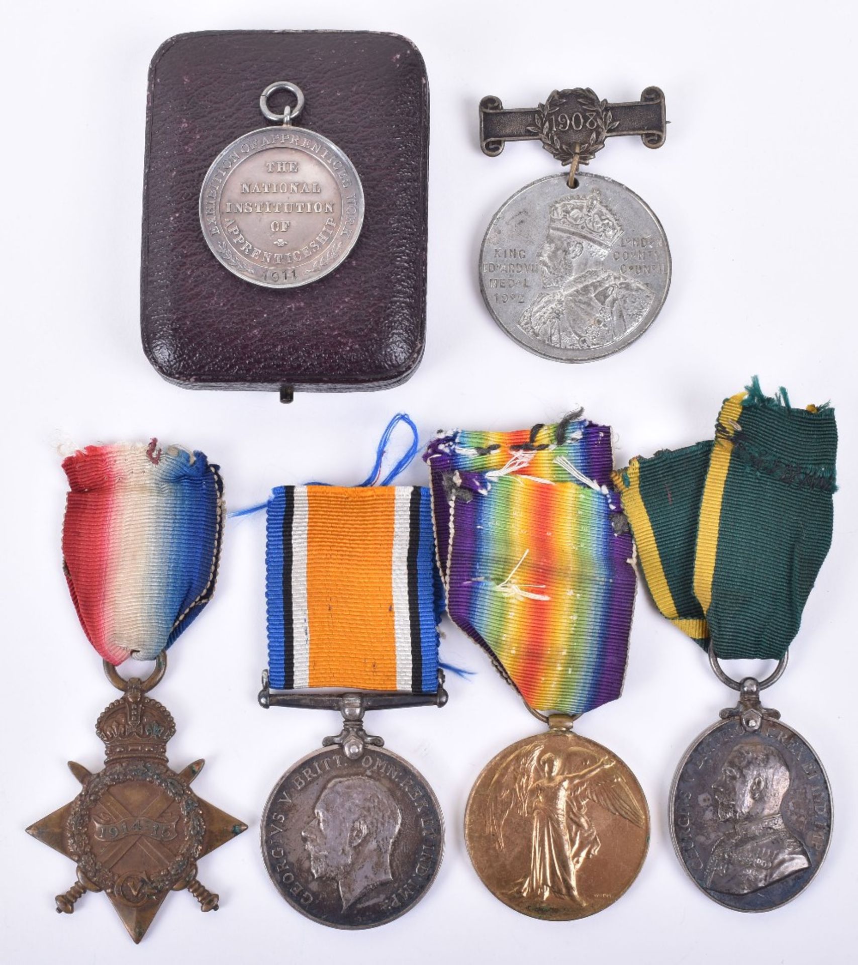 Great War Medals and Territorial Force Efficiency Medal 10th London Regiment