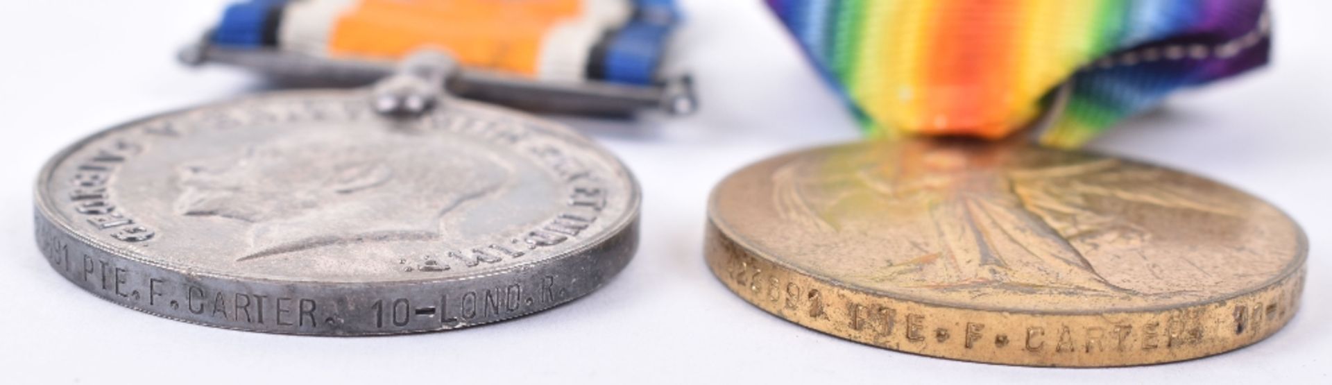 Great War Casualty Medal Pair and Memorial Plaque 10th London Regiment - Image 4 of 5