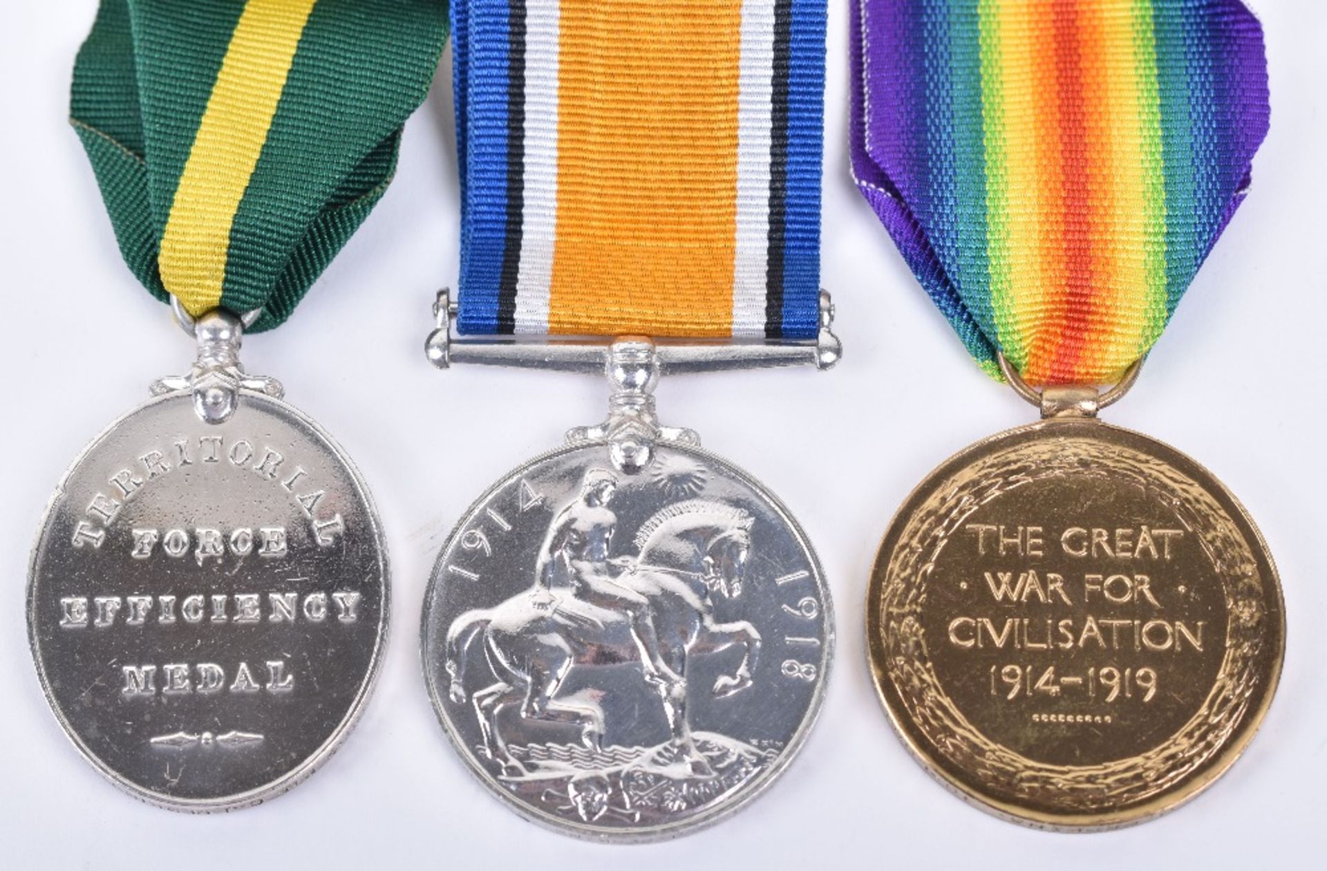 Great War Territorial Force Efficiency Medal Trio 10th London Regiment - Image 5 of 5