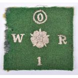 1st (Bradford) Battalion West Riding Home Guard Cloth Formation Sign