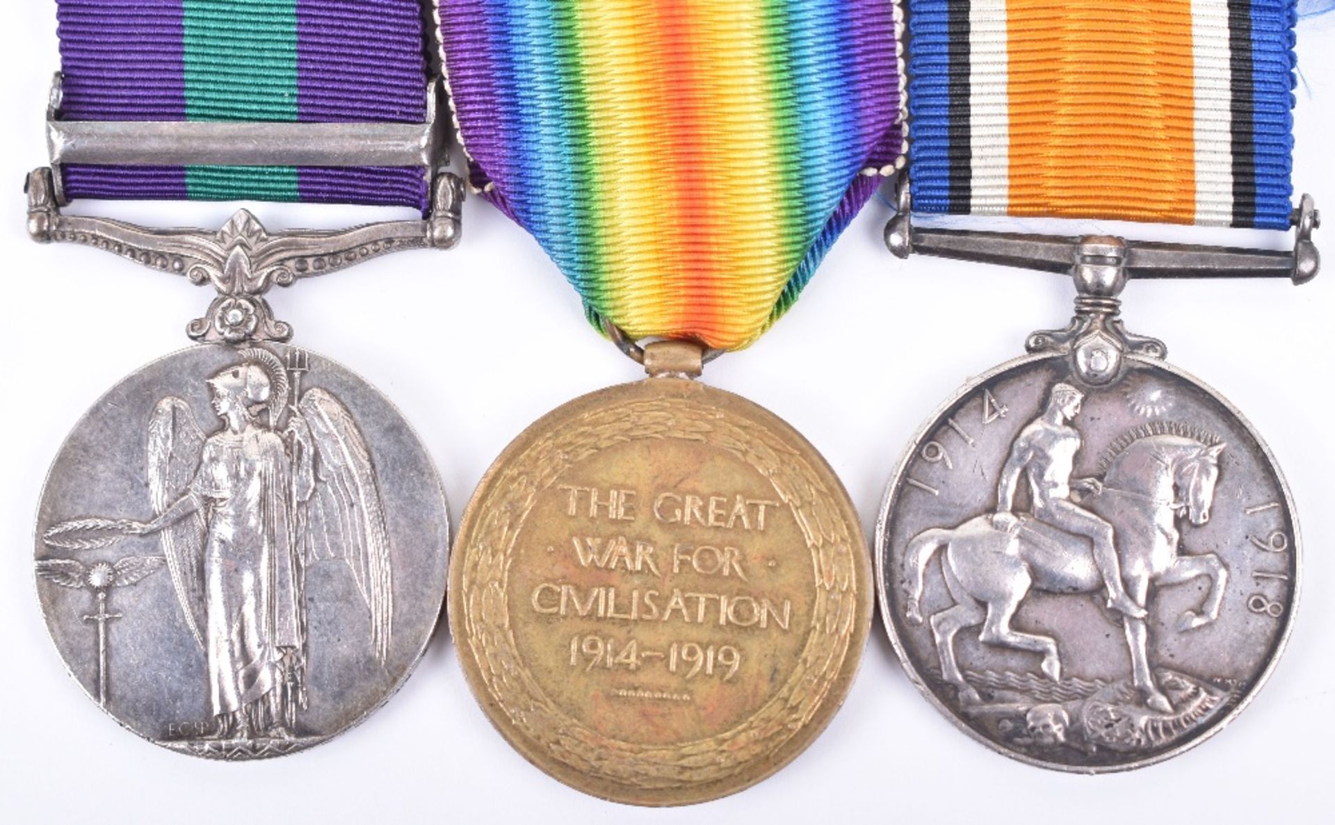 Great War and Iraq Campaign Medal Trio 10th London and Rifle Brigade - Image 4 of 4