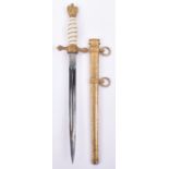 Third Reich Kriegsmarine Officers Dress Dagger by WKC