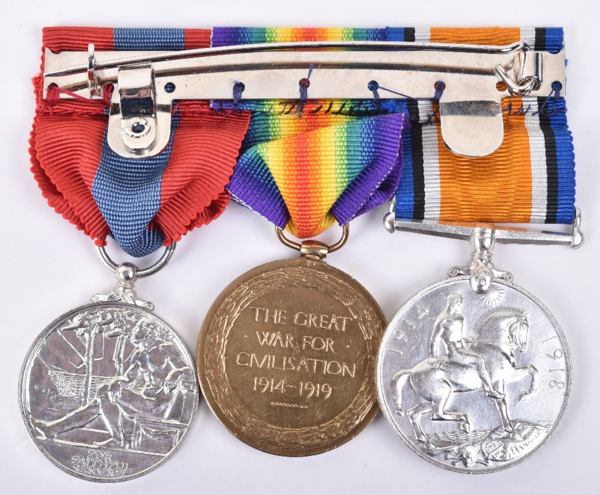 Great War and Elizabeth II Imperial Service Medal Group of Three 10th London Regiment - Image 6 of 6