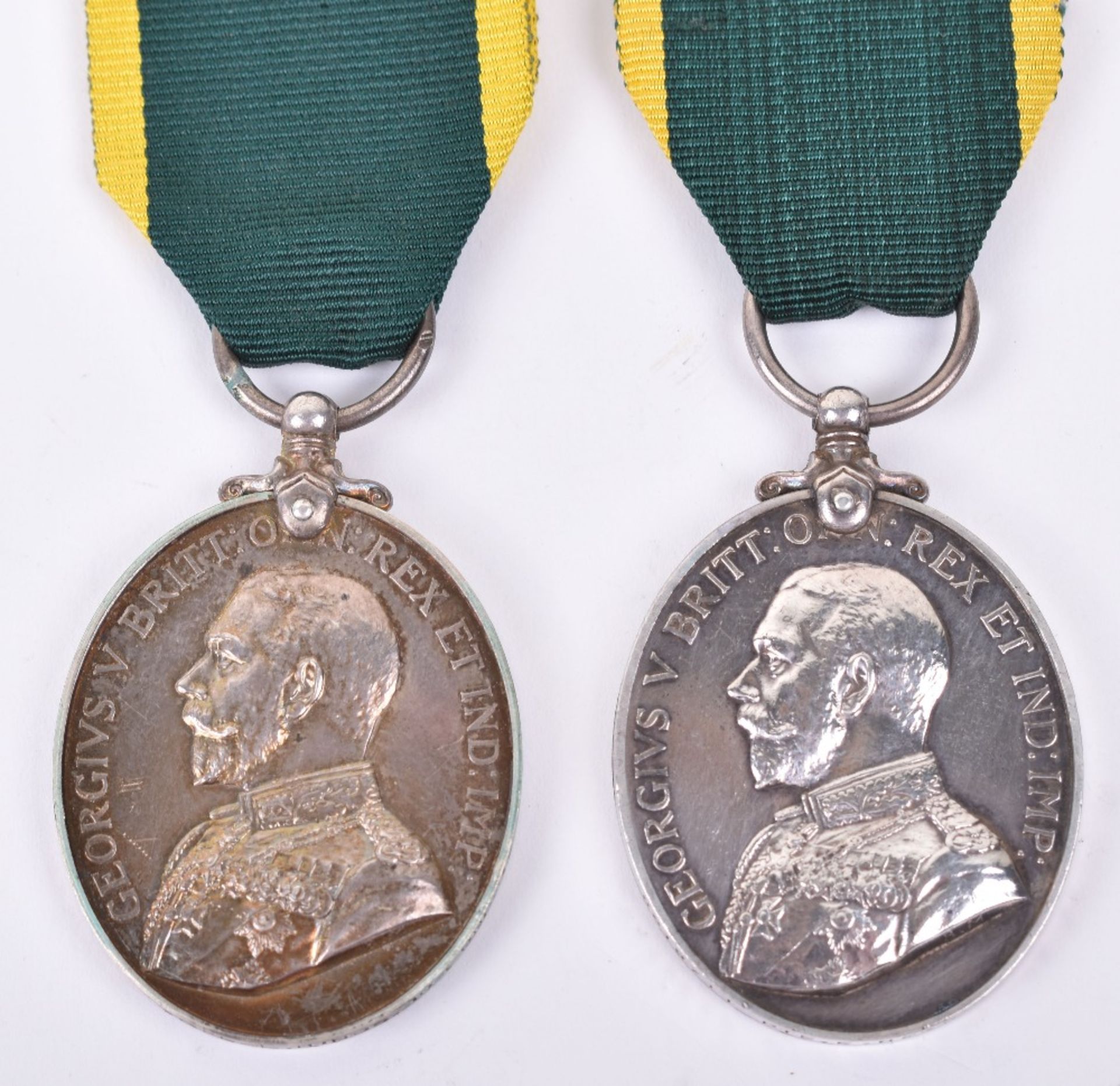 2x George V Territorial Efficiency Medals 10th London Regiment