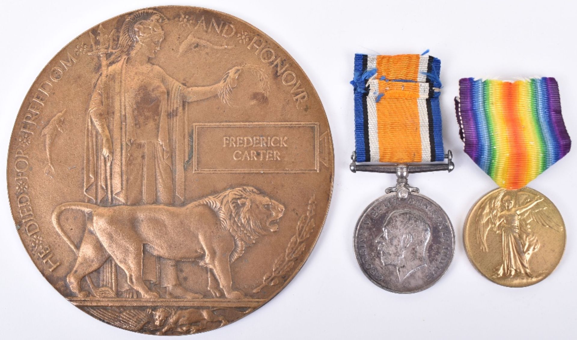 Great War Casualty Medal Pair and Memorial Plaque 10th London Regiment