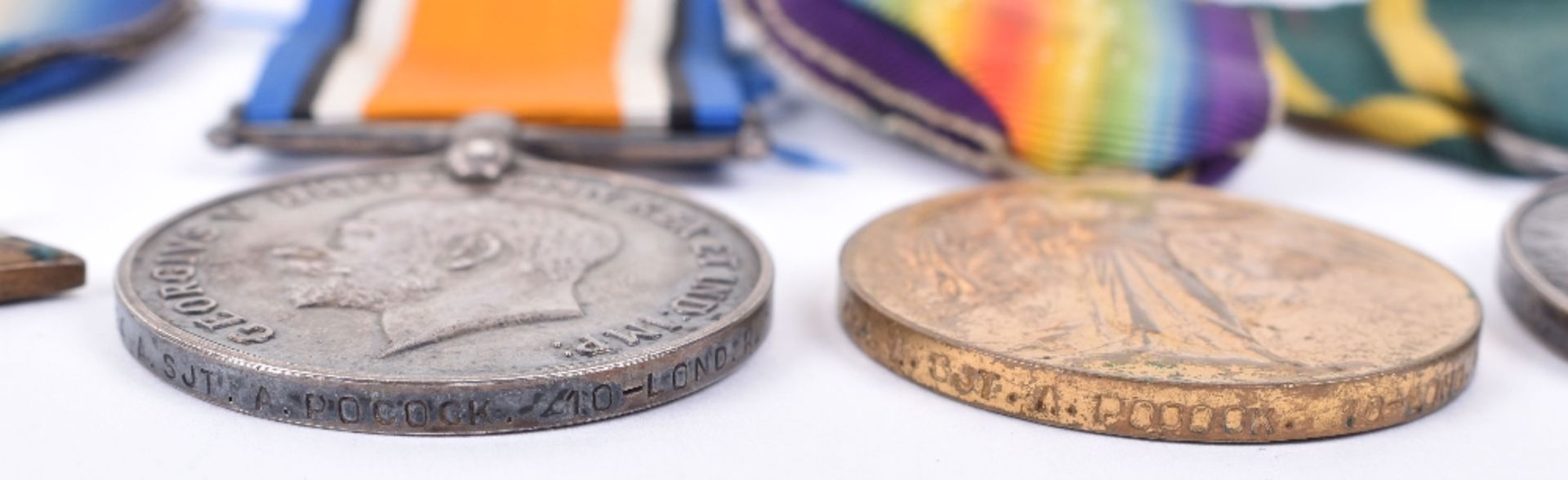 Great War Medals and Territorial Force Efficiency Medal 10th London Regiment - Image 2 of 5