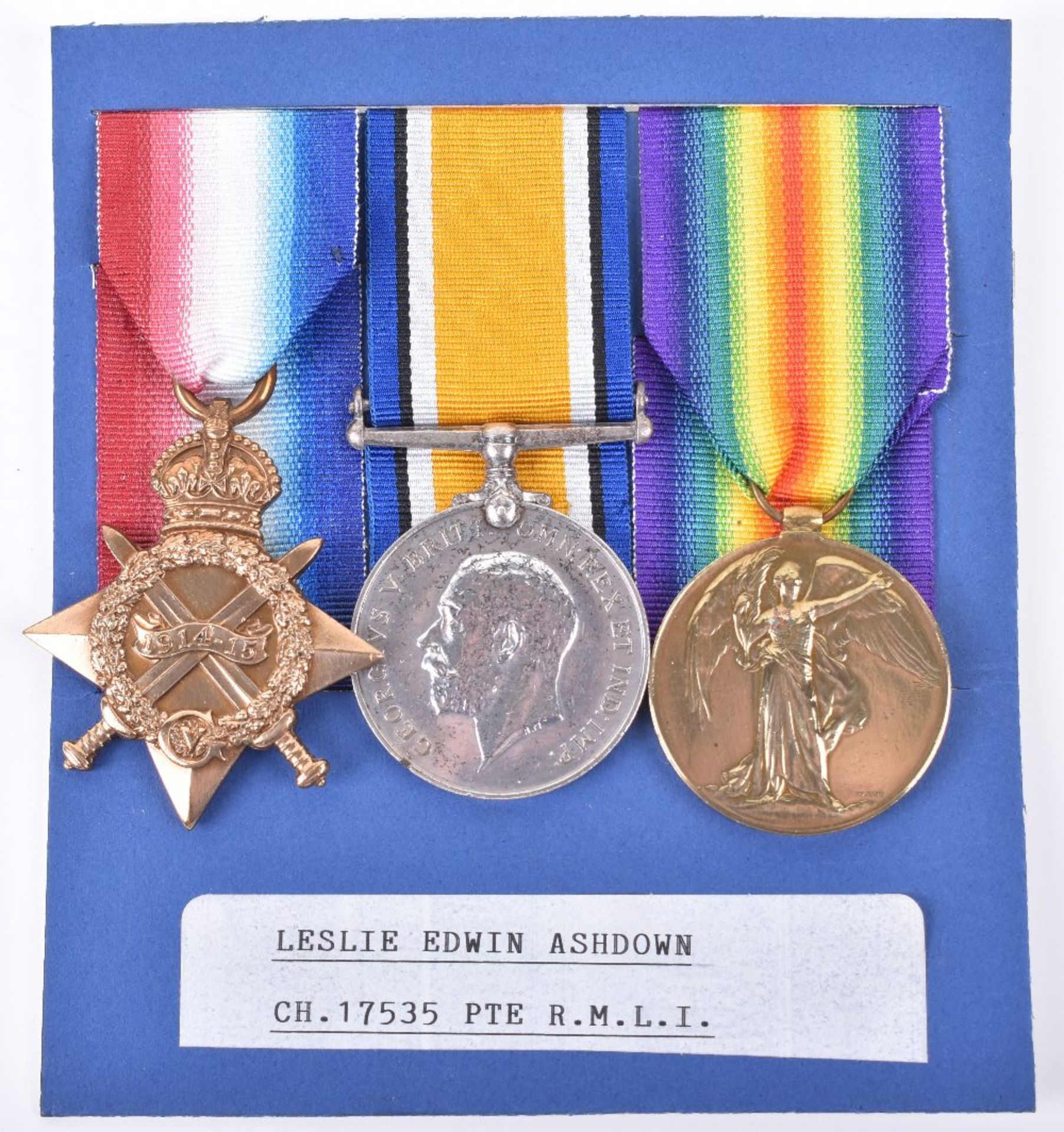 Great War 1914-15 Star Medal Trio Royal Marine Light Infantry - Image 2 of 4