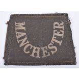 WW1 Manchester Regiment Slip-on Shoulder Title