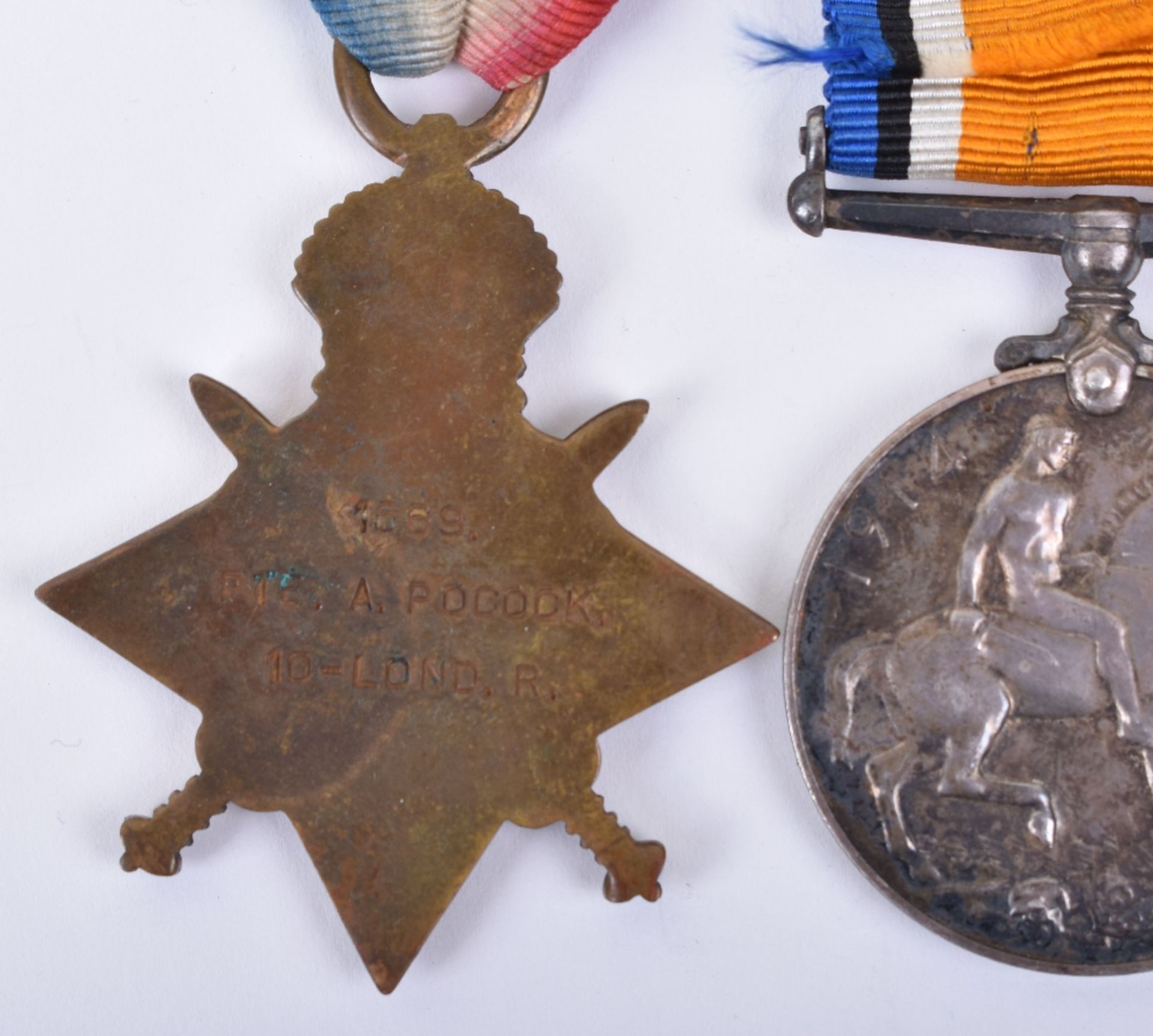 Great War Medals and Territorial Force Efficiency Medal 10th London Regiment - Image 5 of 5