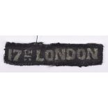WW1 17th Battalion City of London Regiment (Tower Hamlet Rifles)