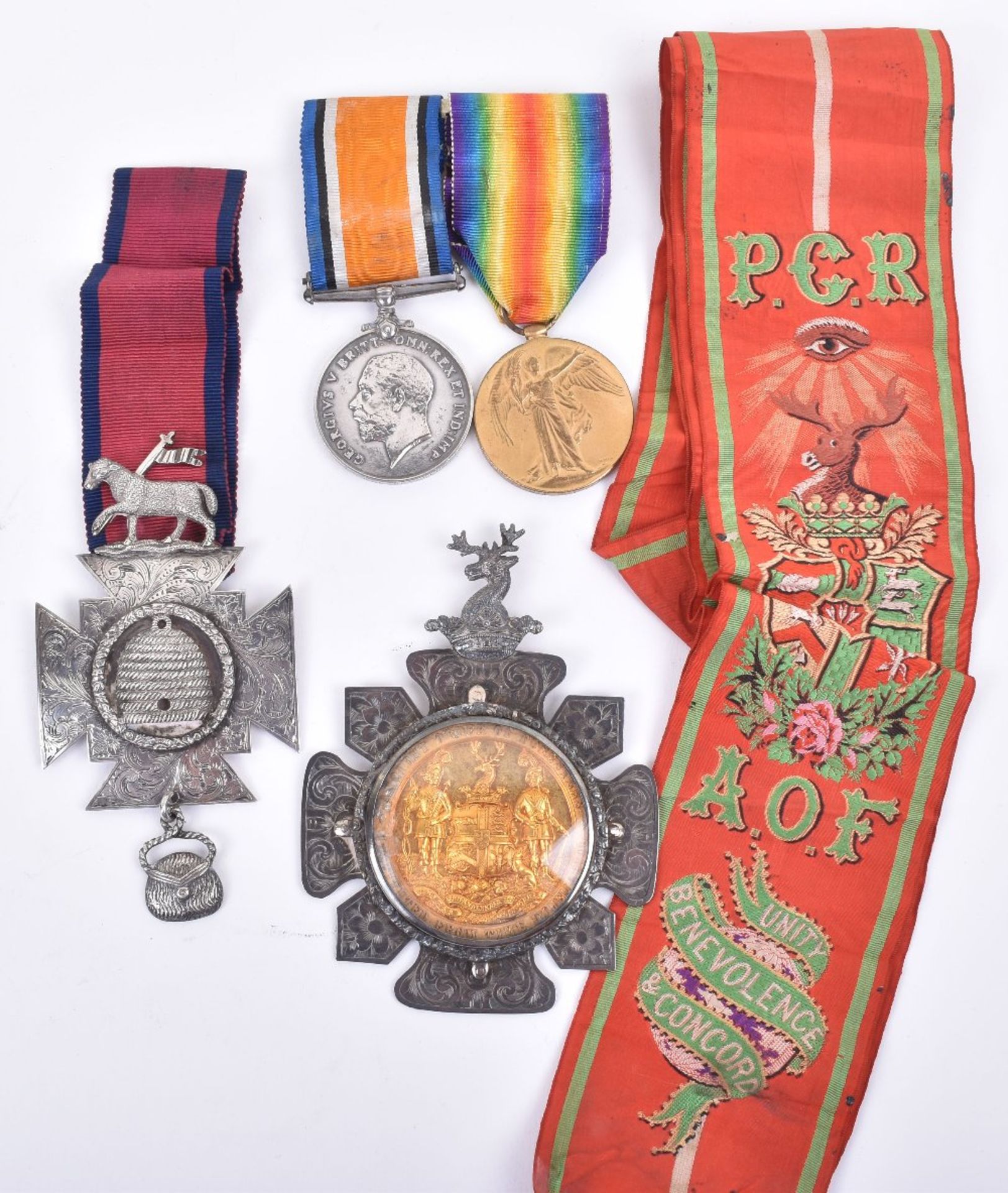 Great War Medals and Ancient Order of Foresters Regalia, Royal Sussex Regiment - Image 2 of 8