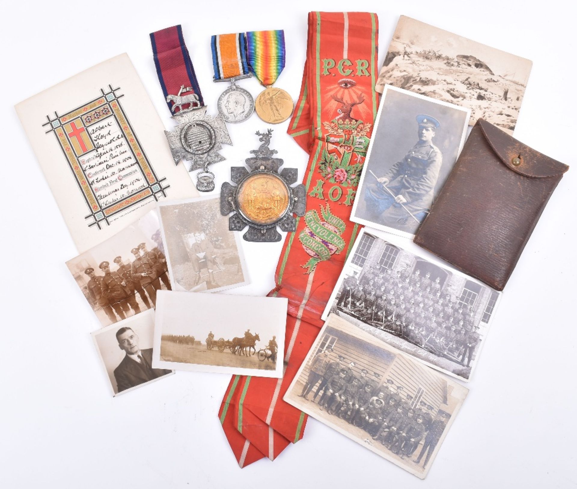 Great War Medals and Ancient Order of Foresters Regalia, Royal Sussex Regiment