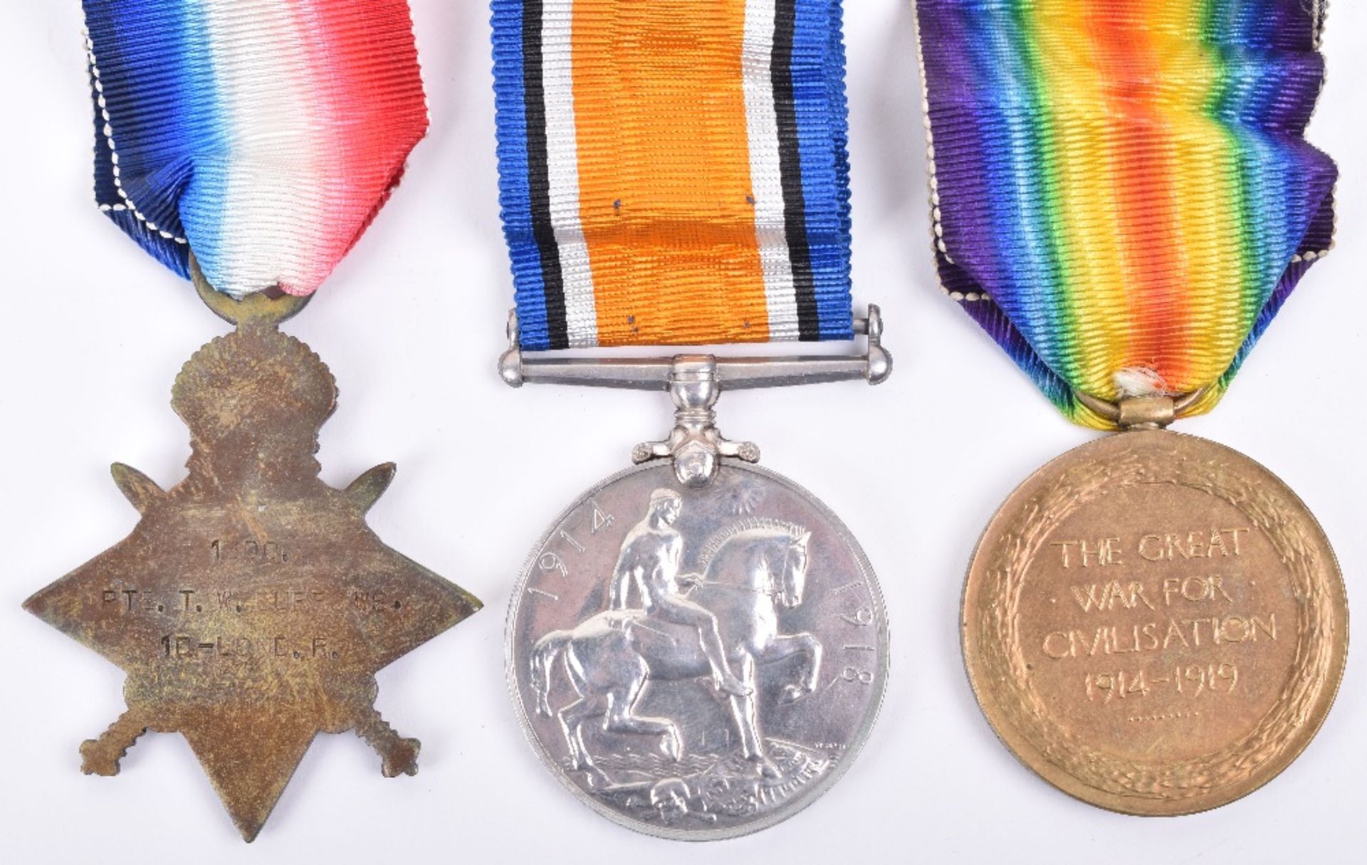 Great War British 1914-15 Star Medal Trio 10th London Regiment - Image 3 of 3