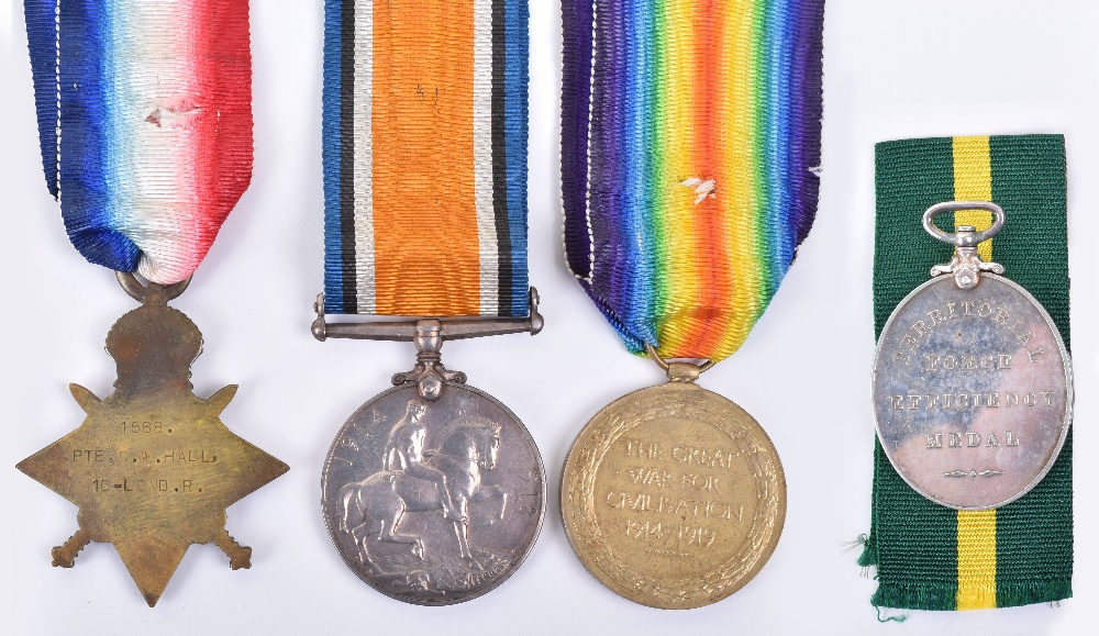 Great War 10th London Regiment Casualty Medal Trio and Memorial Plaque - Image 6 of 7