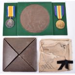 Great War Casualty Medal Pair and Memorial Plaque 10th London Regiment