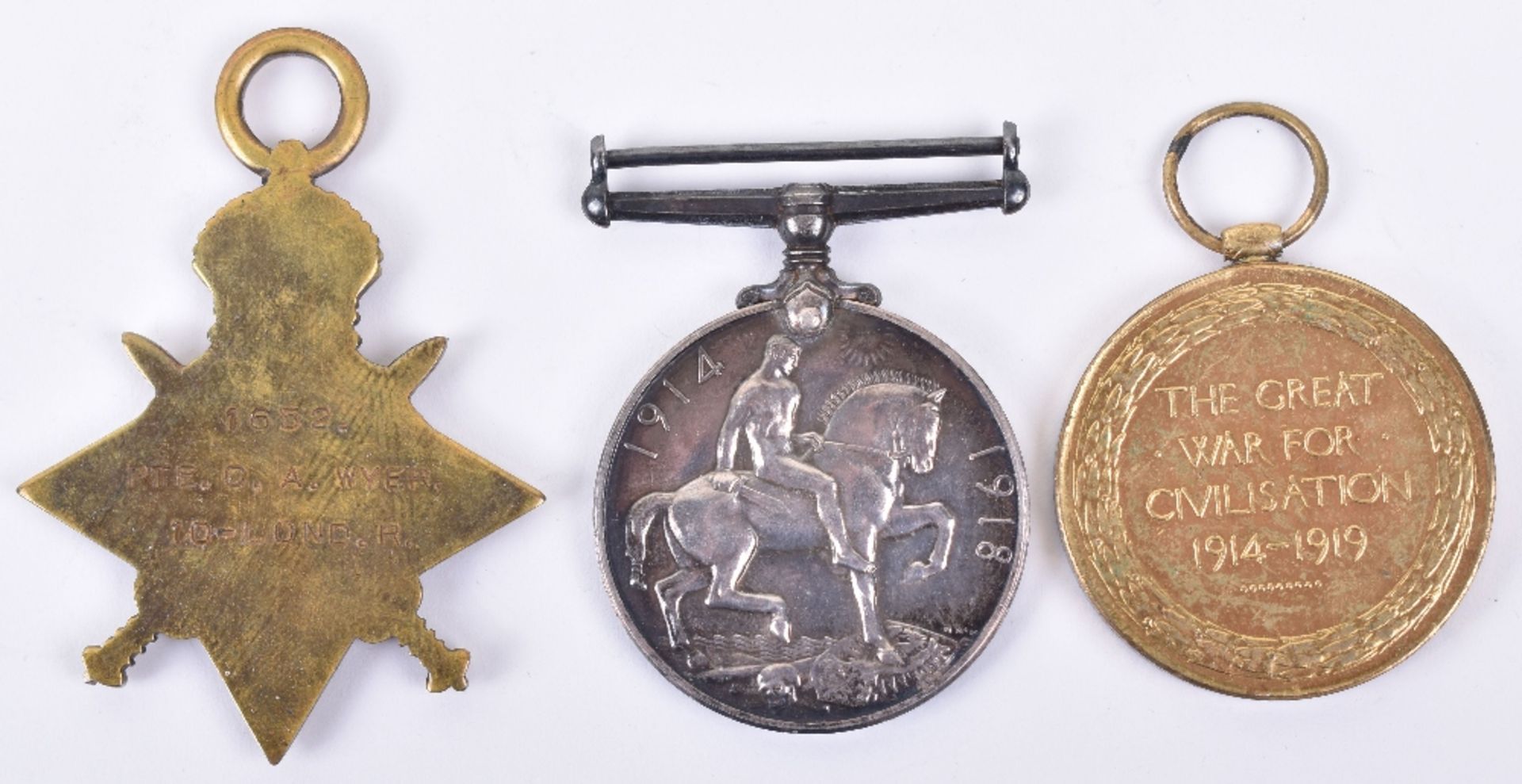 Great War 1914-15 Star Medal Trio 10th London Regiment - Image 4 of 4