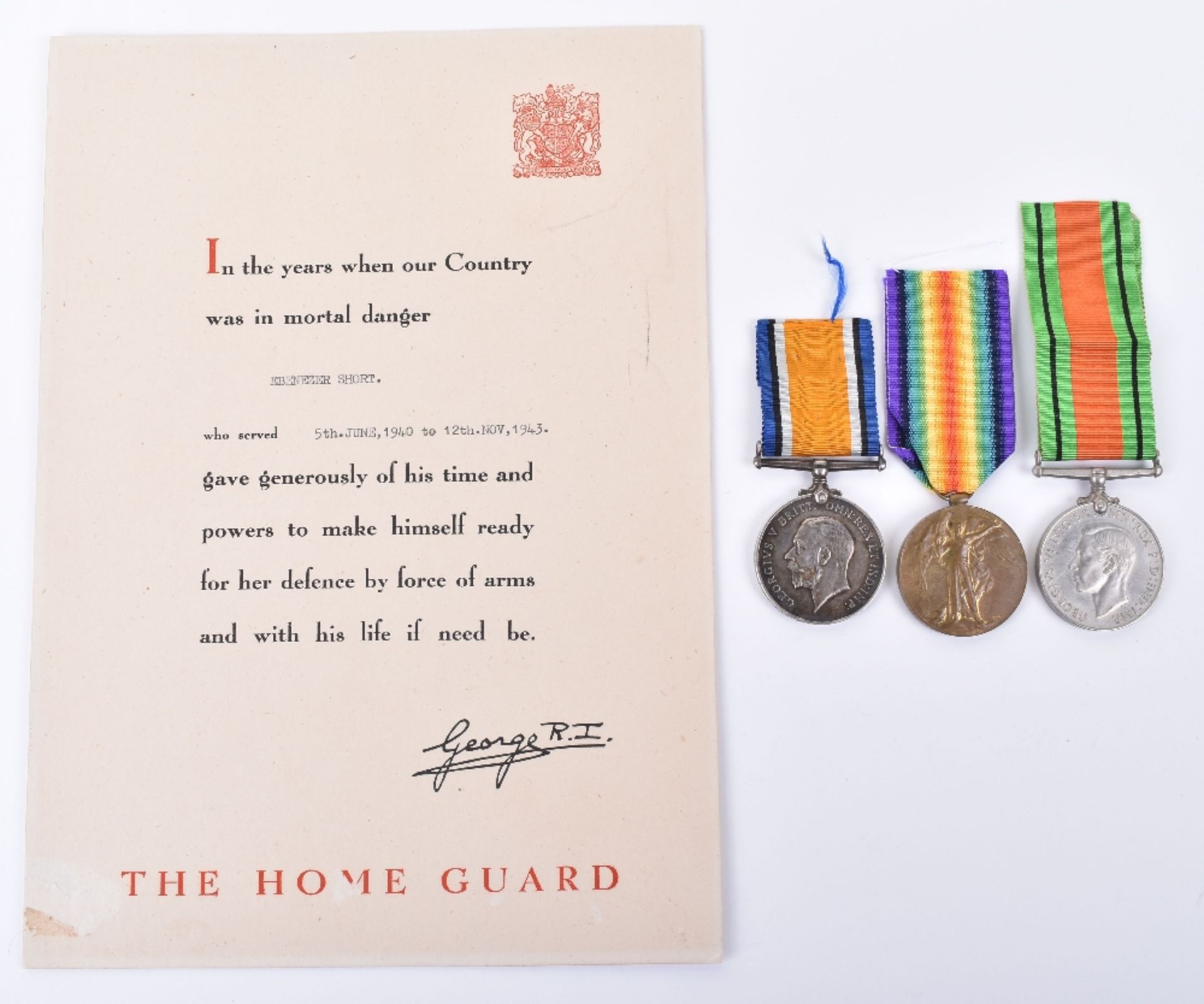 Great War and WW2 Home Guard Medal Group 10th London Regiment - Image 2 of 11
