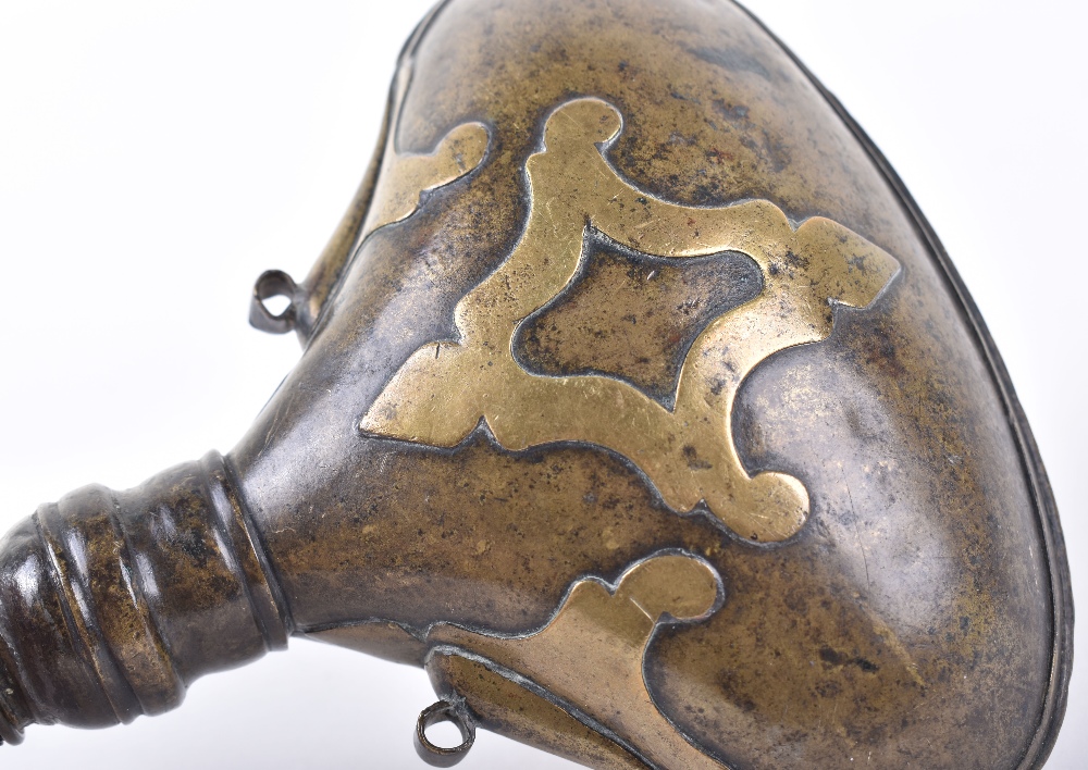 Scarce Indo-Persian Brass Powder Flask - Image 7 of 8
