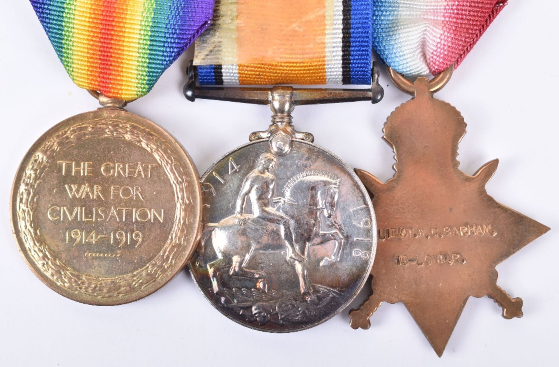 Great War British Officers 1914-15 Star Medal Trio 10th London Regiment - Image 3 of 3