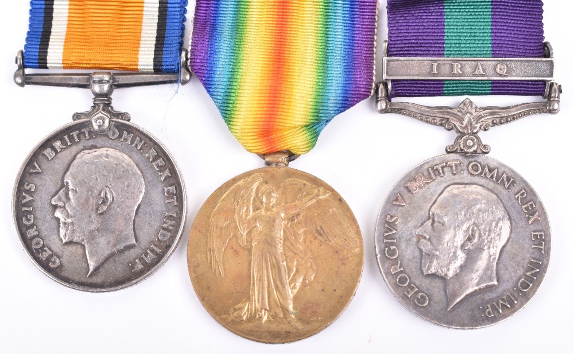 Great War and Iraq Campaign Medal Trio 10th London and Rifle Brigade