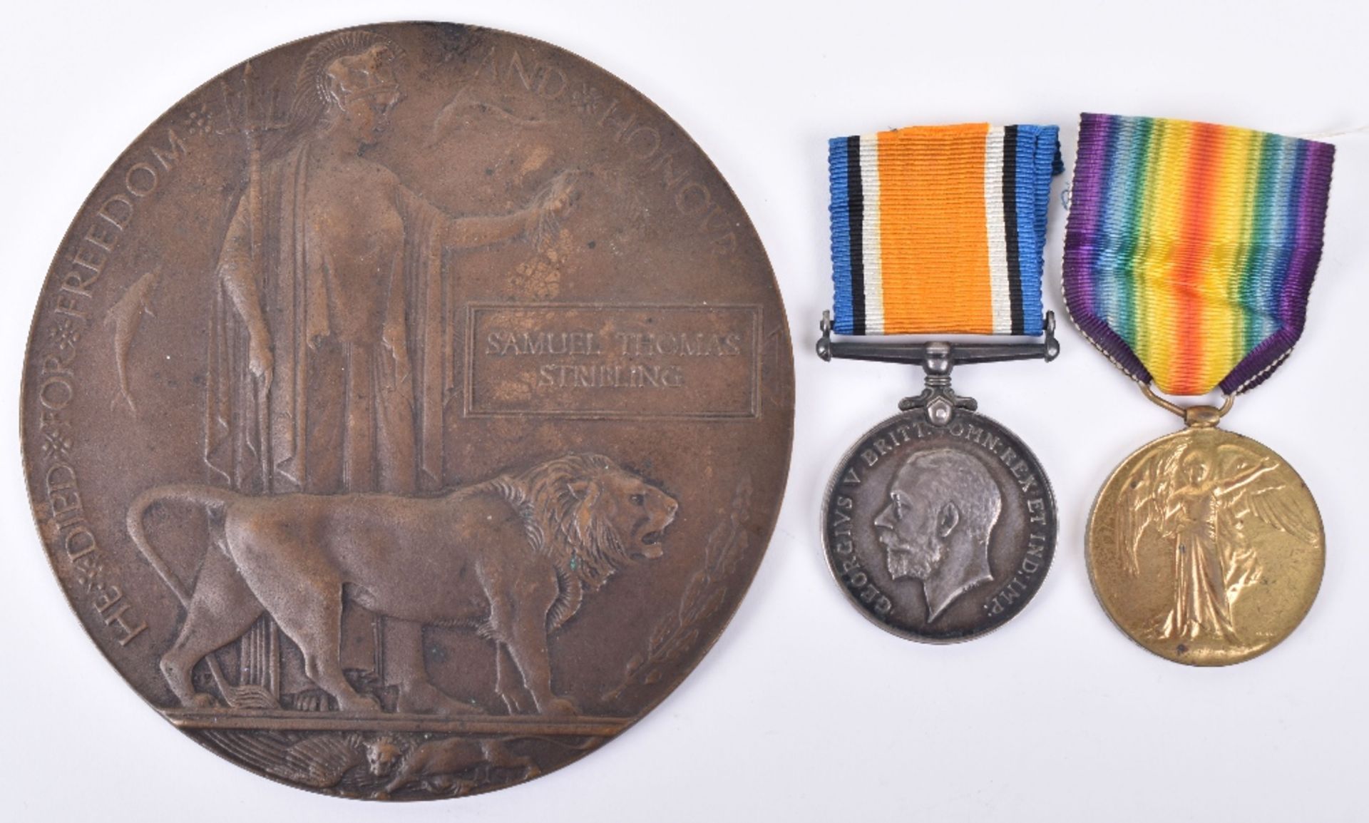 Great War Casualty Medal Pair and Memorial Plaque 10th London Regiment