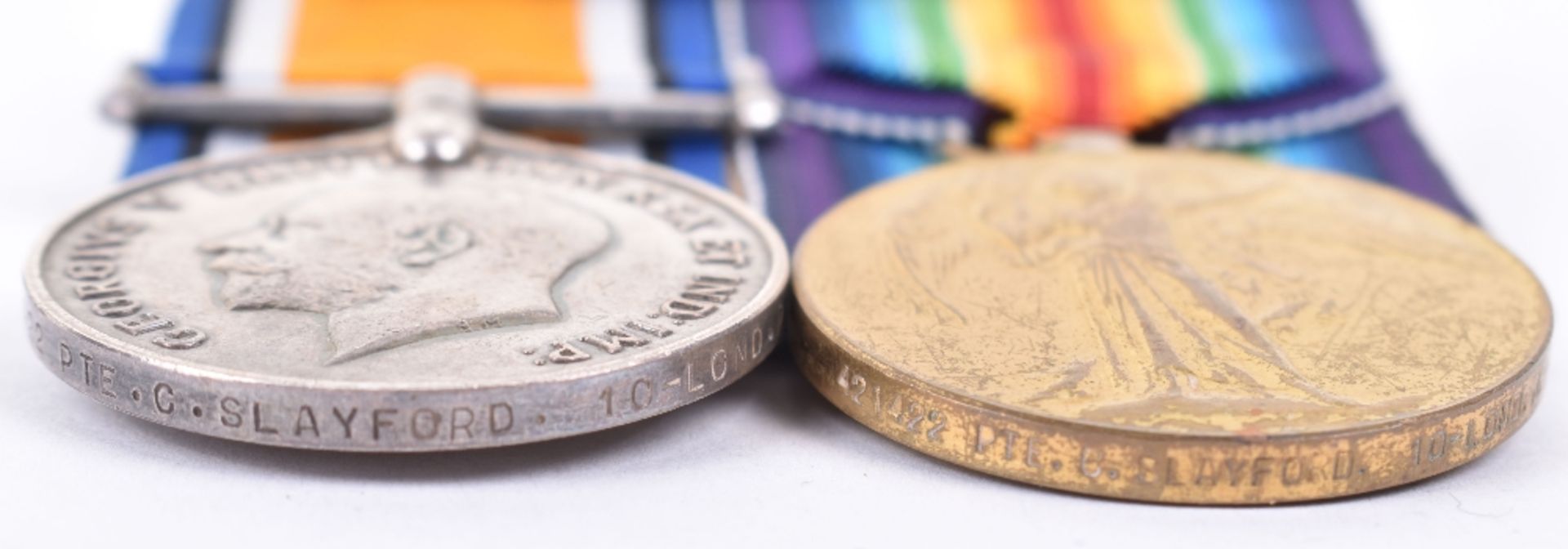 Great War Casualty Medal Pair and Memorial Plaque 10th London Regiment - Image 2 of 5