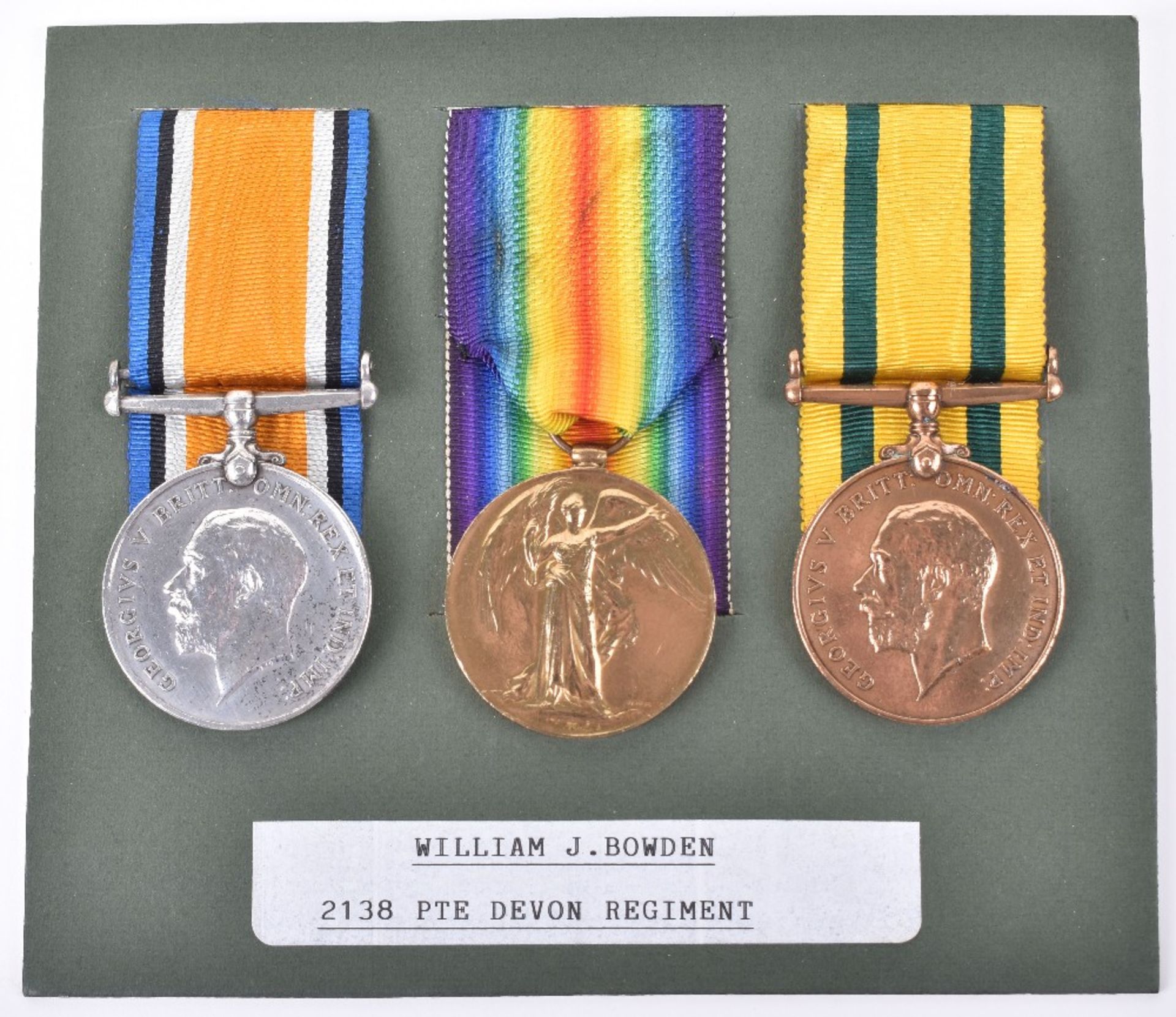 Great War Territorial Force War Medal Group of Three Devonshire Regiment - Image 2 of 6