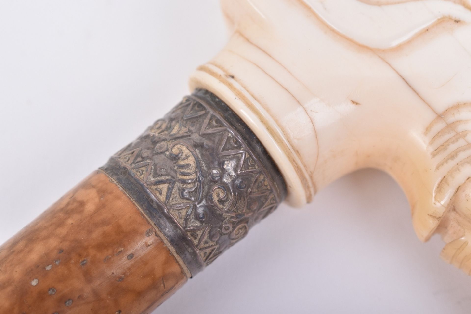 ^A late 19th century Indian ivory and malacca walking stick - Image 5 of 13