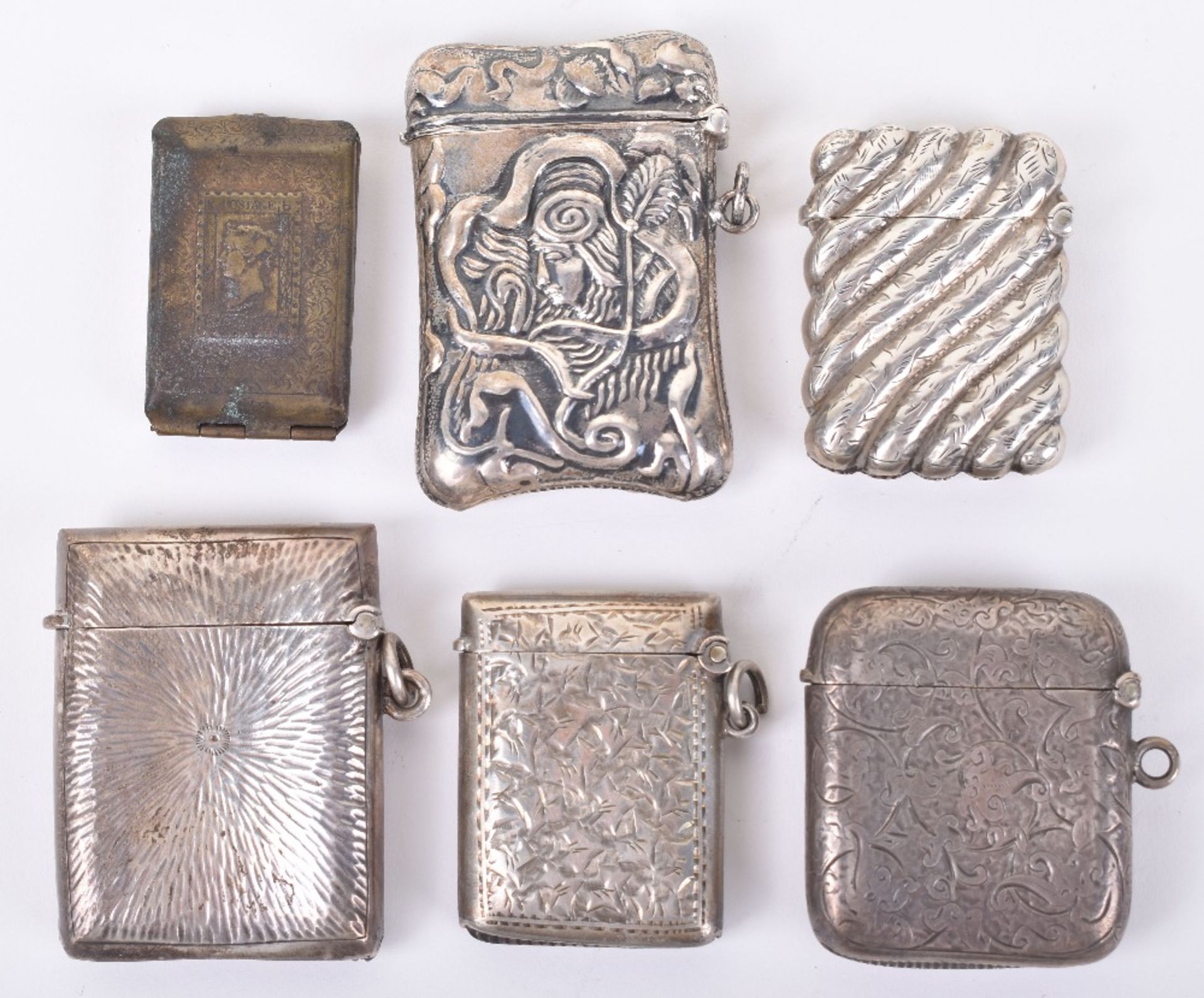 Five silver and non silver vesta cases - Image 2 of 2