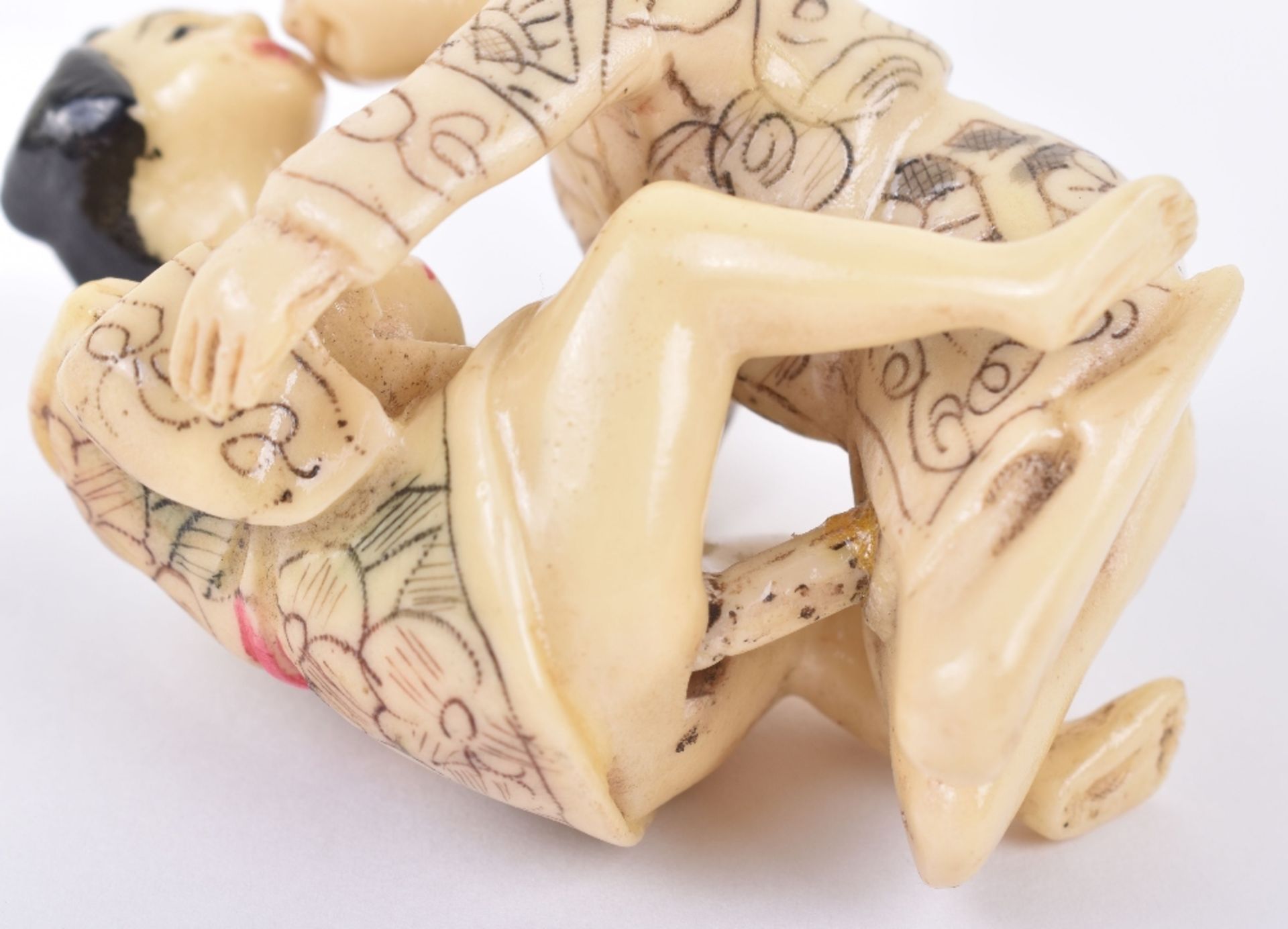 ^A 19th century Japanese carved ivory erotic study - Image 5 of 7