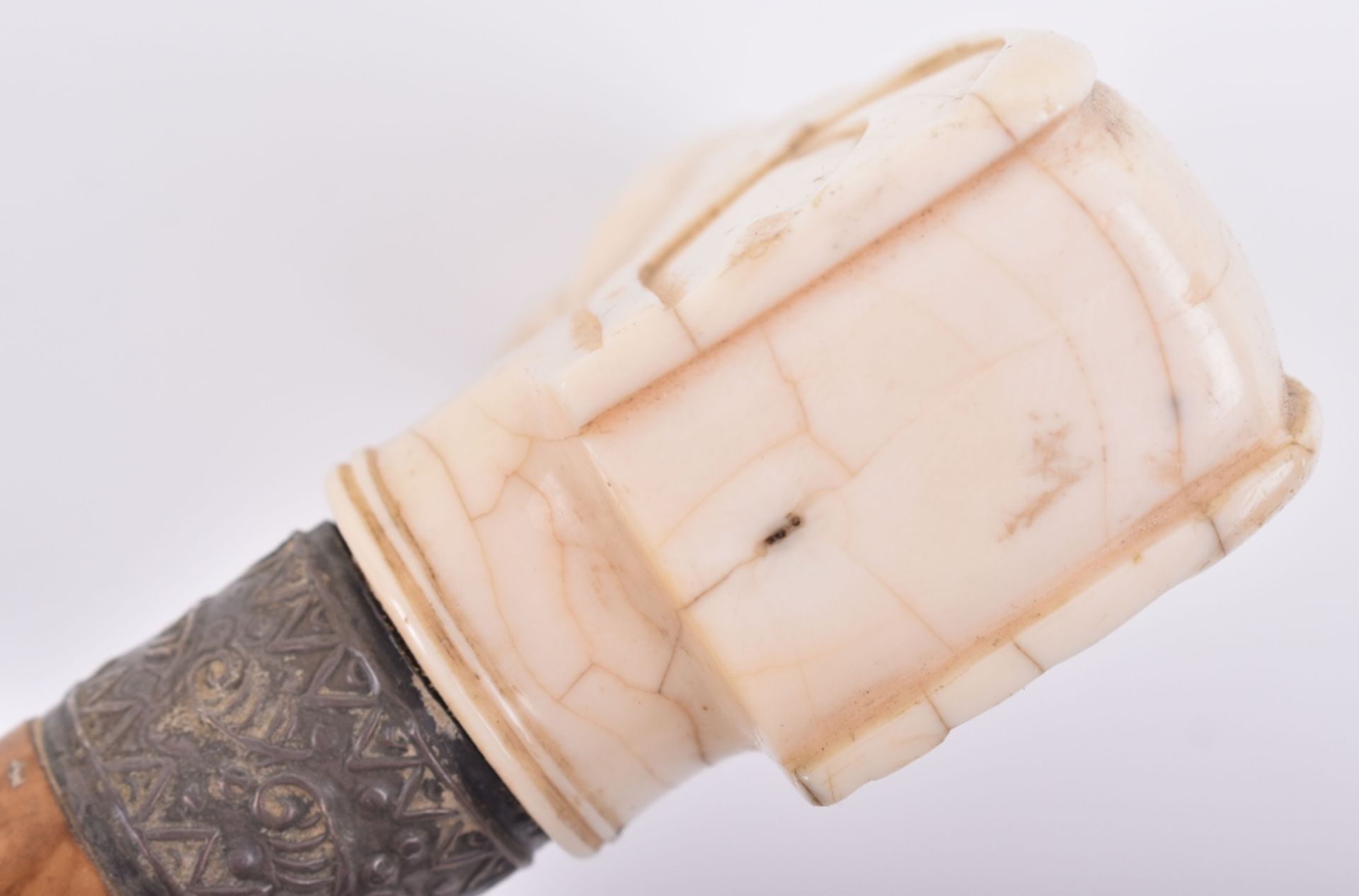 ^A late 19th century Indian ivory and malacca walking stick - Image 2 of 13