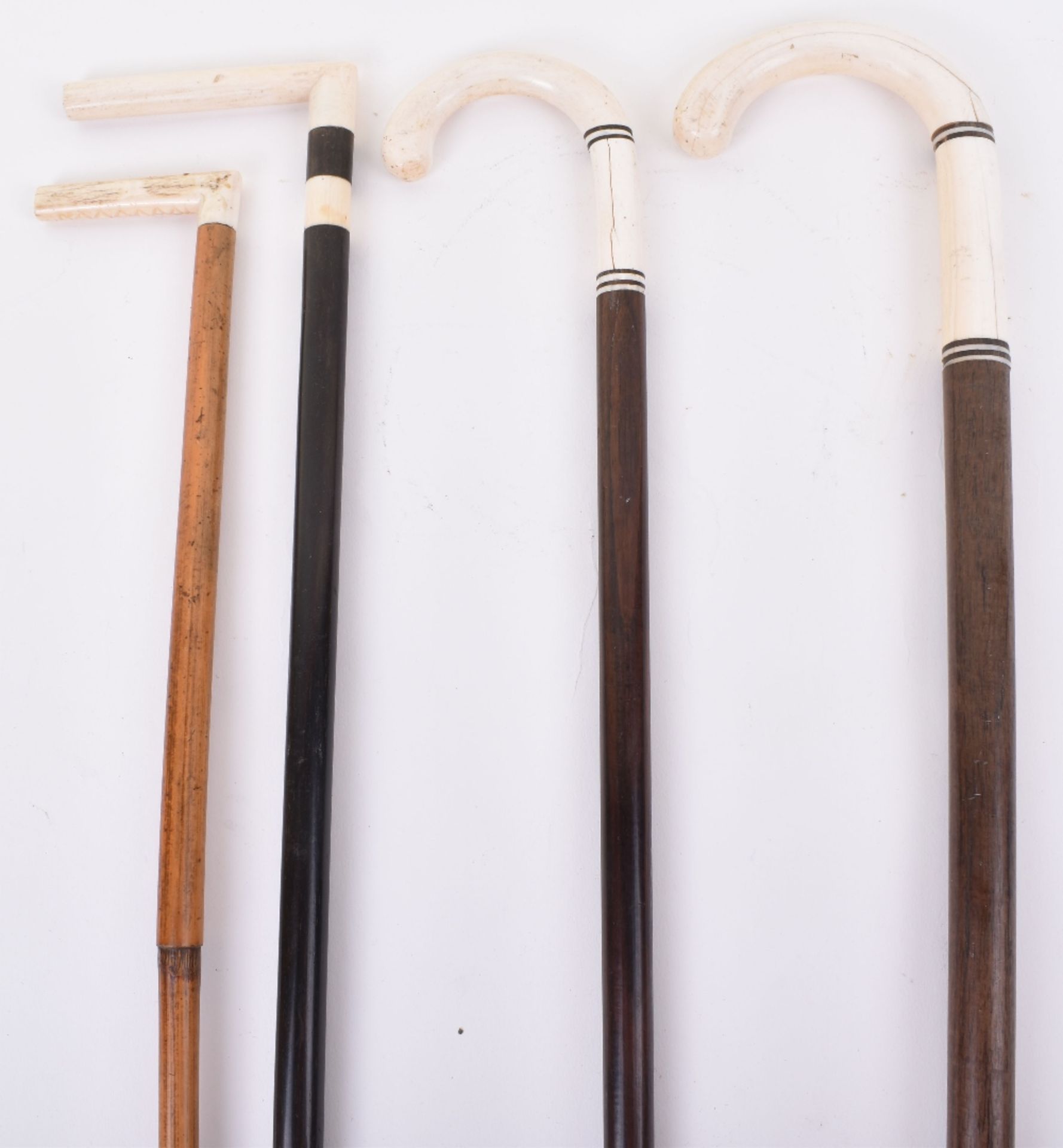 ^Four early 20th century ivory and bone handle walking sticks - Image 2 of 5
