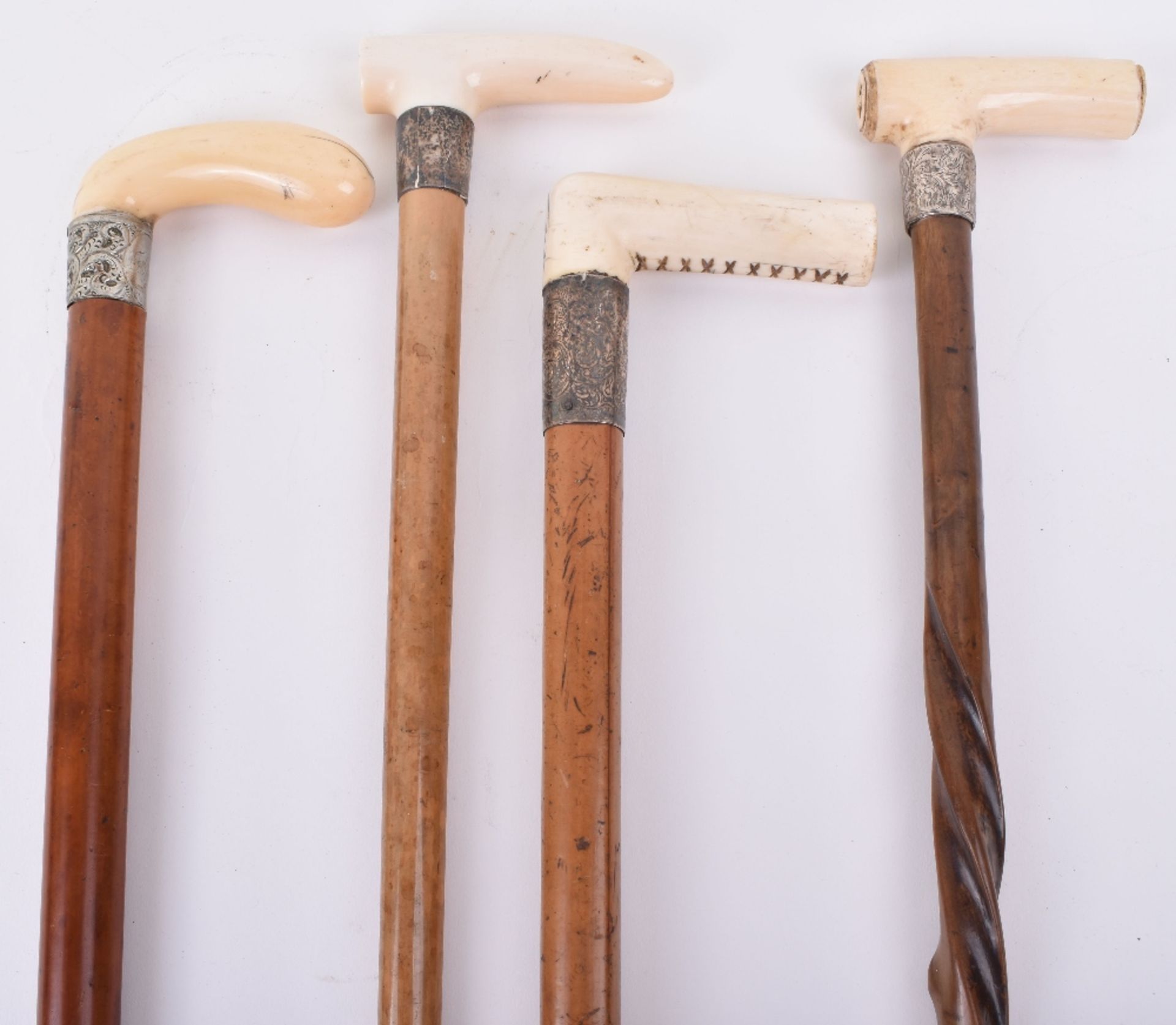 ^Four late 19th century ivory walking sticks - Image 5 of 5