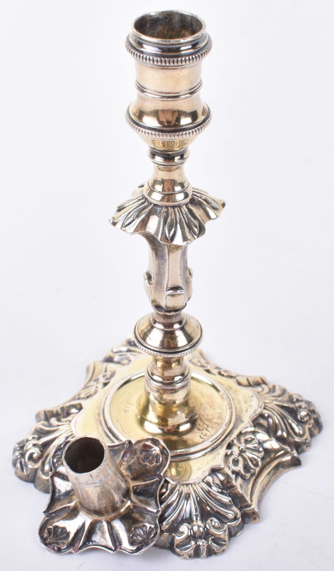 A George III silver gilt taperstick, Dorothy Mills 1762 - Image 5 of 11