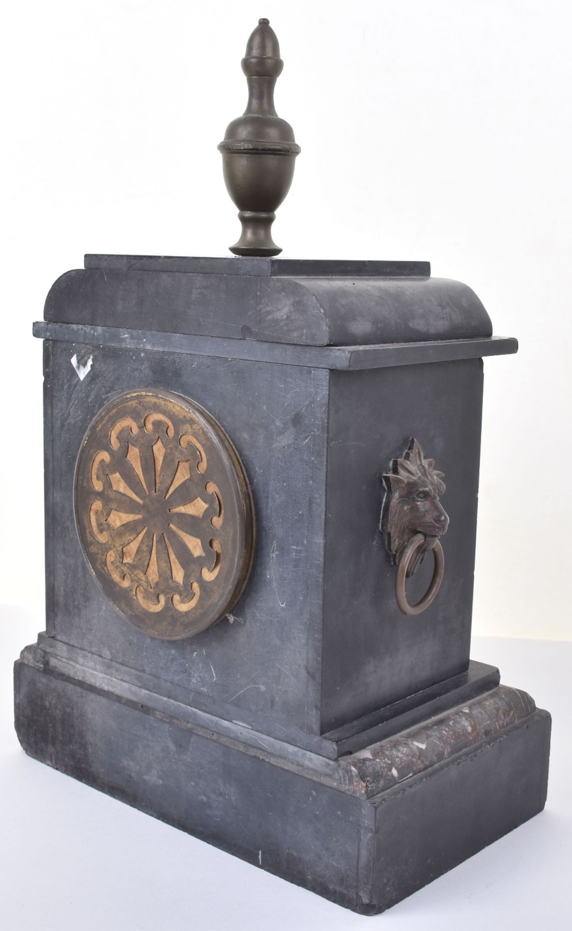 Victorian marble and black slate mantle clock - Image 8 of 10