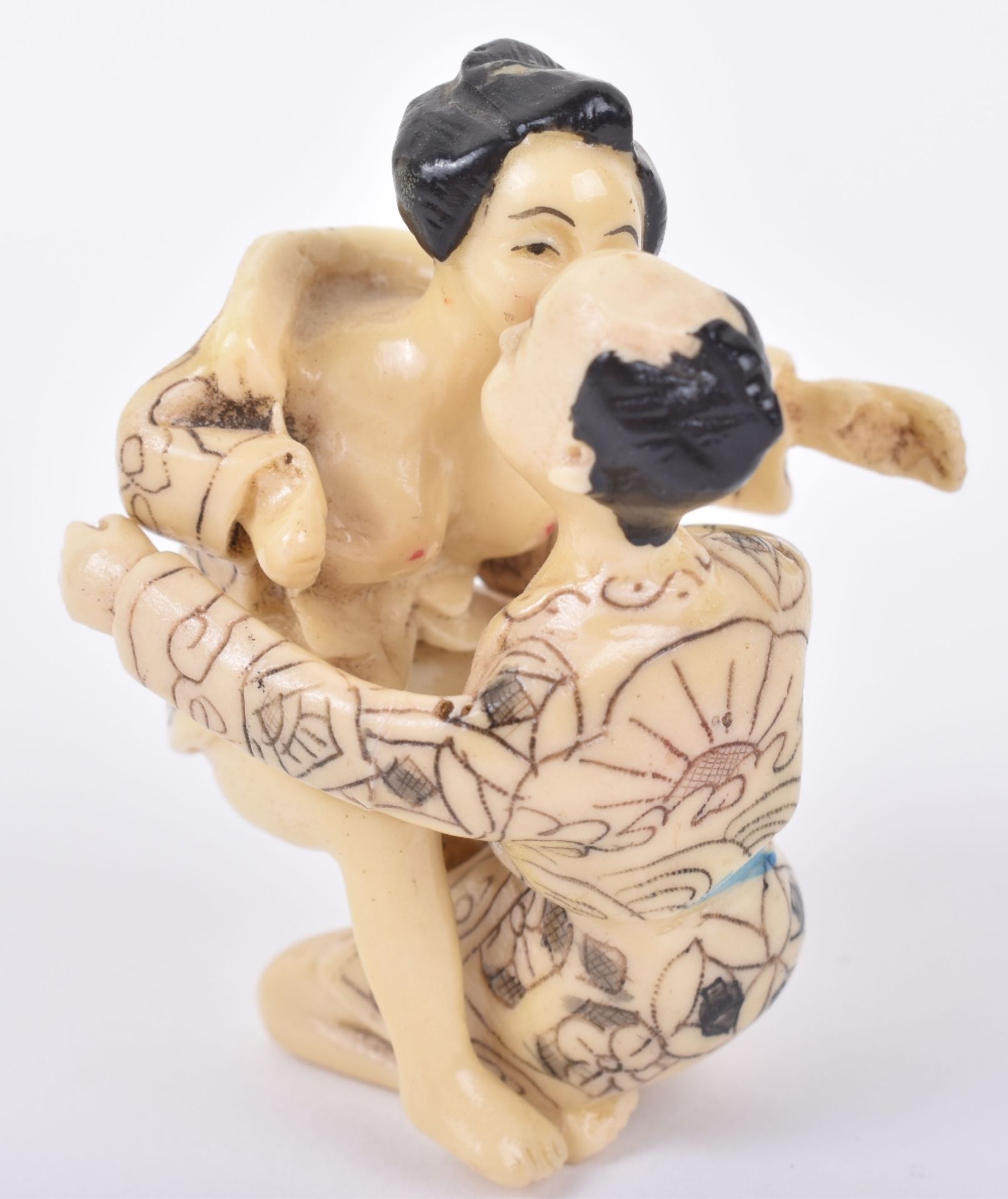 ^A 19th century Japanese carved ivory erotic study - Image 4 of 7