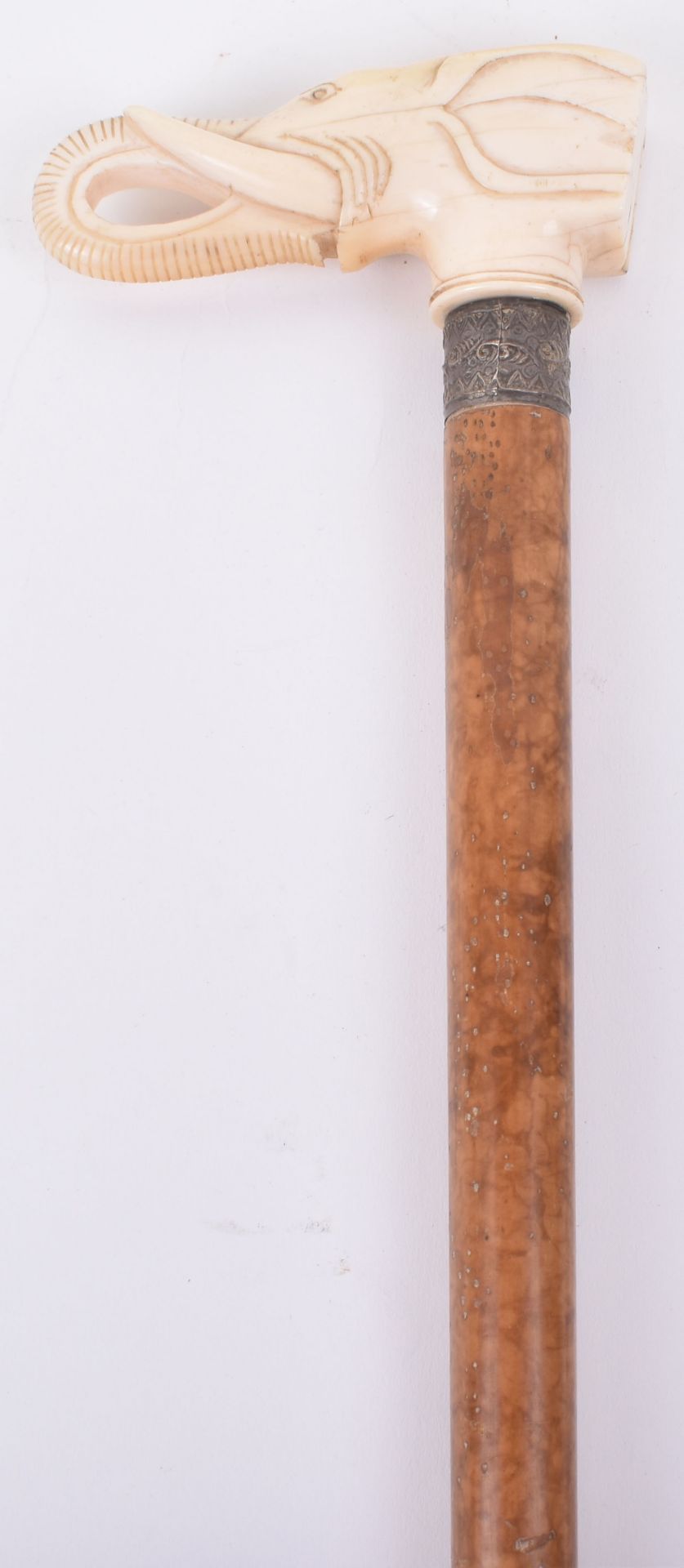 ^A late 19th century Indian ivory and malacca walking stick - Image 11 of 13