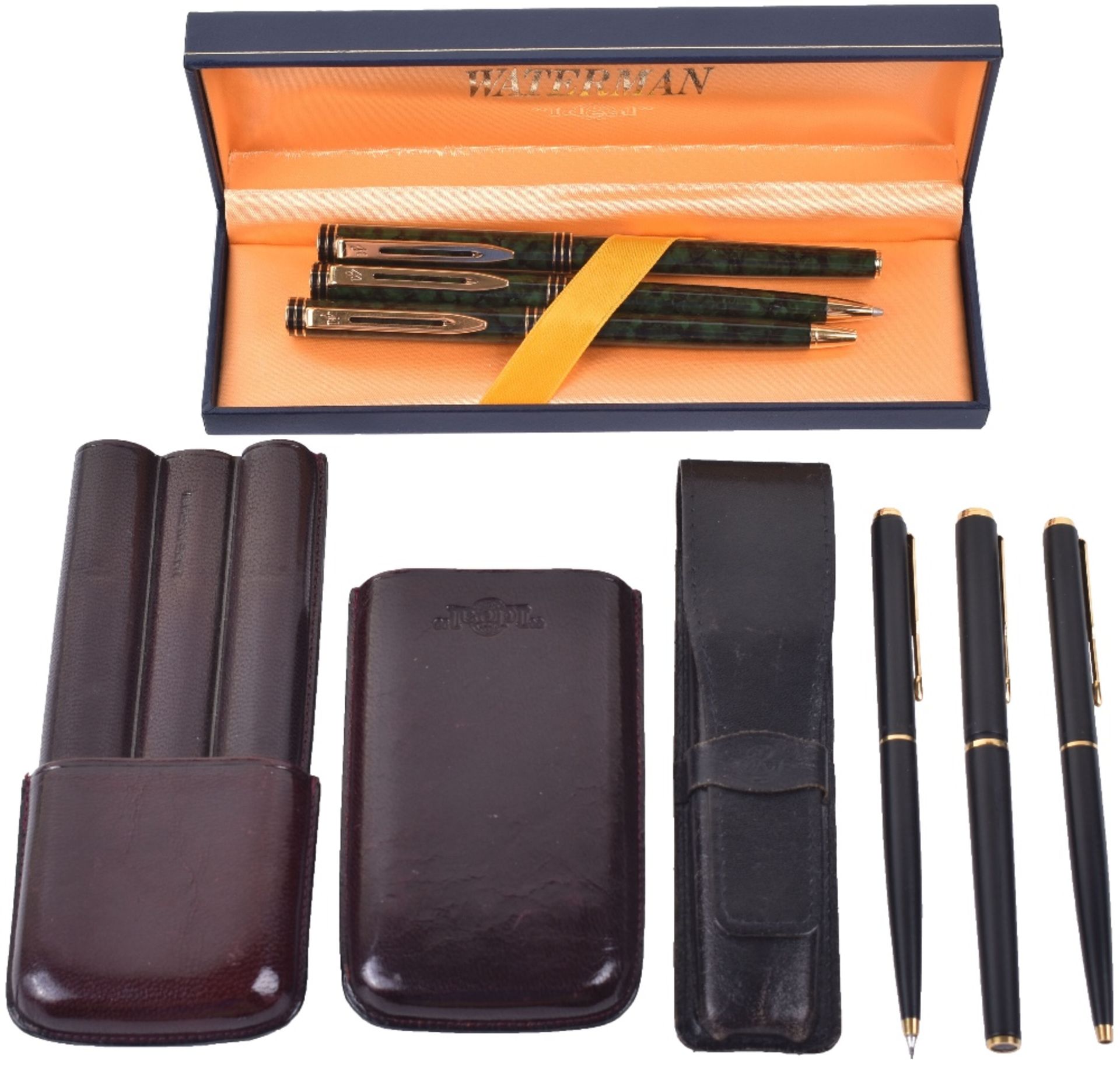 A set of three Waterman Ideal pens