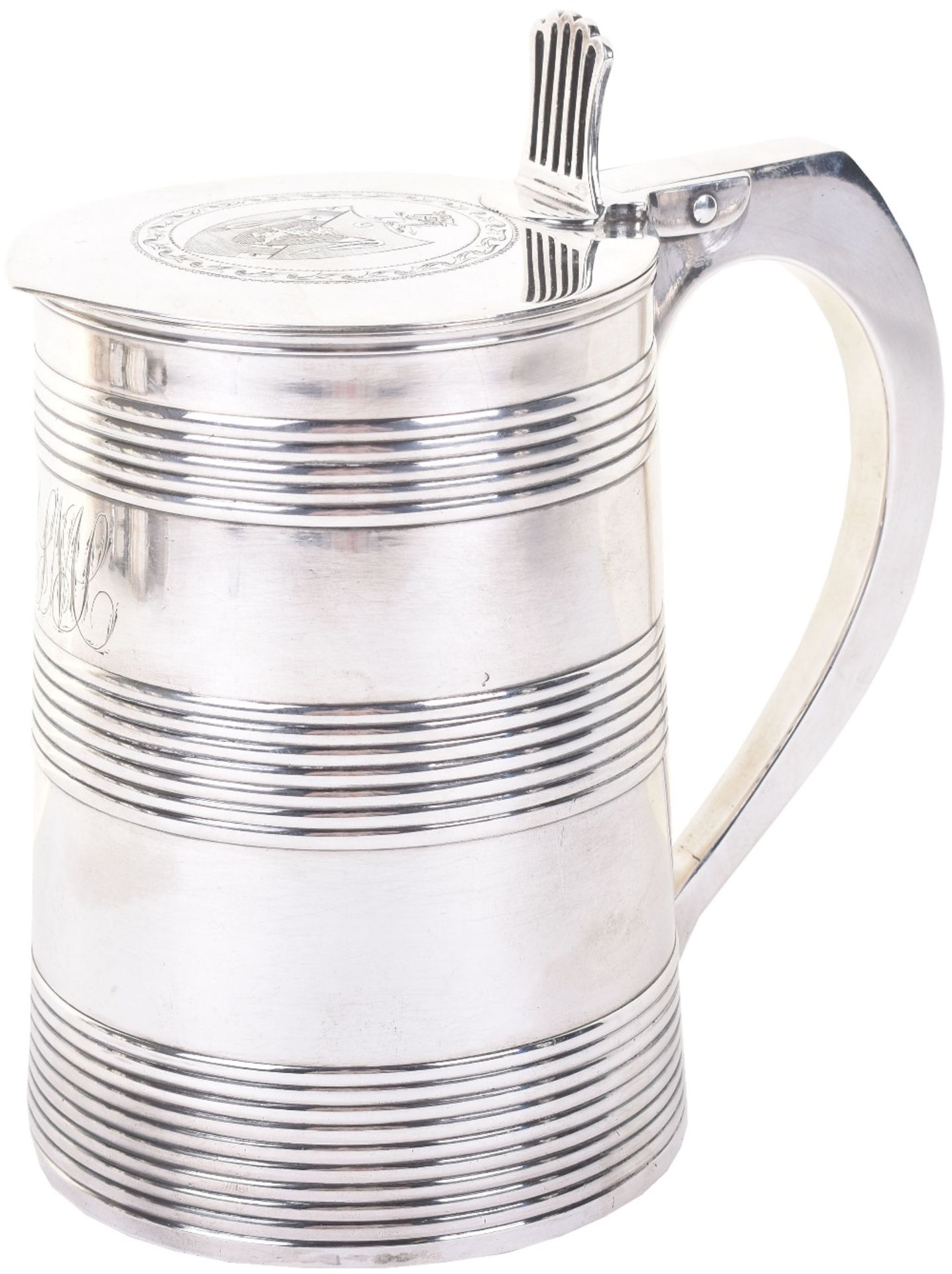 A George III silver tankard, Hester Bateman (overstruck Thomas Langford), London 1787