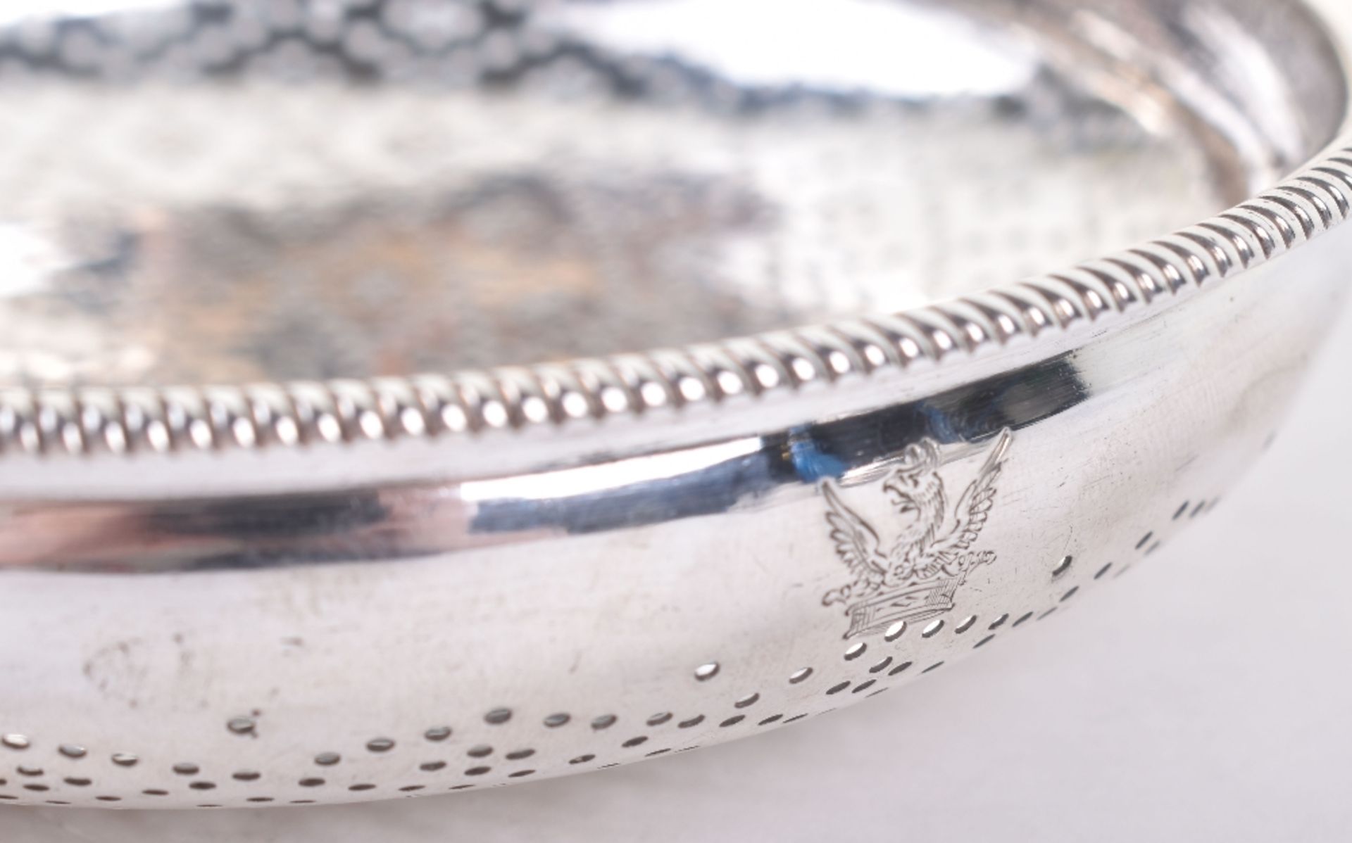 A George III silver strainer, Edward Aldridge, London 1762 - Image 3 of 8