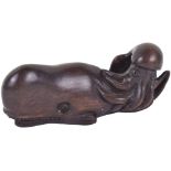 A 19th century Japanese carved rosewood netsuke