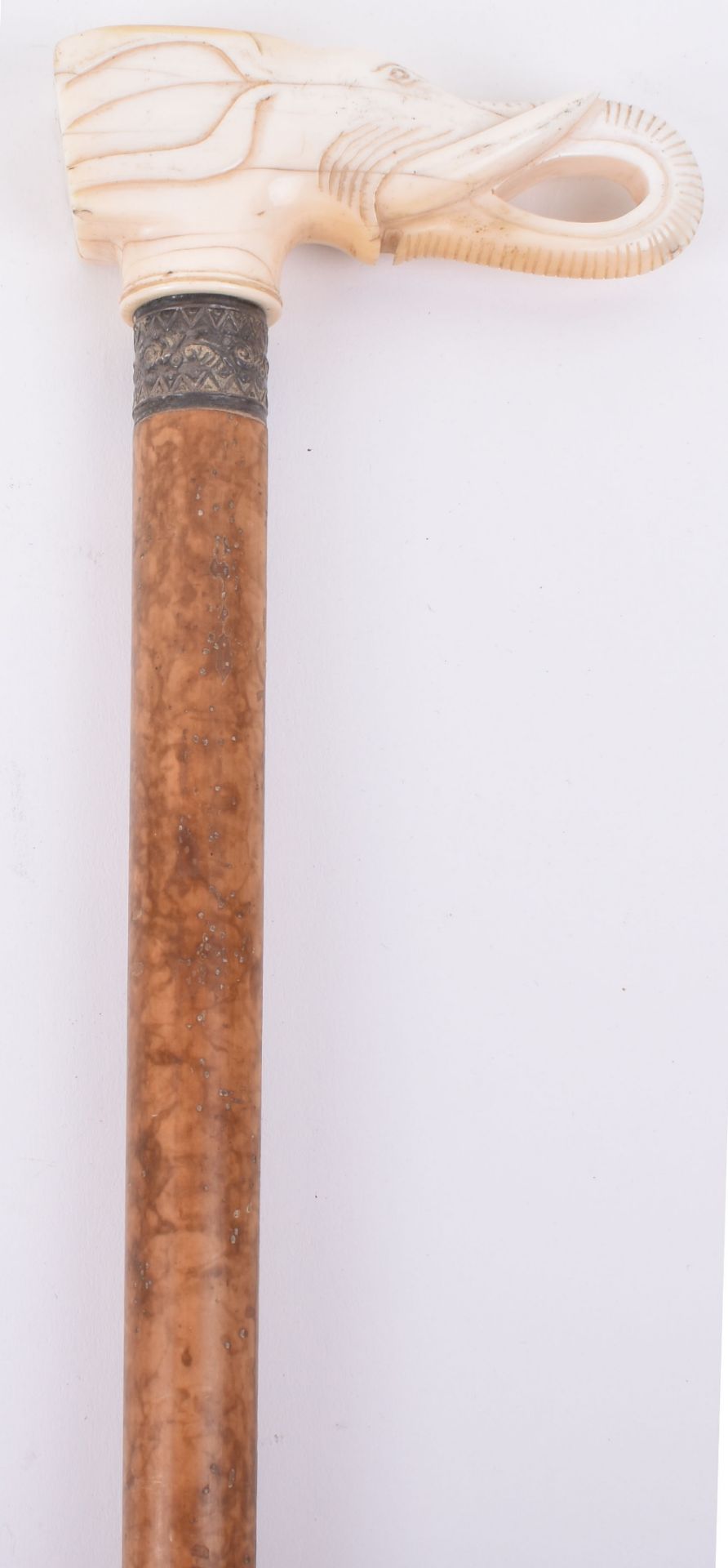 ^A late 19th century Indian ivory and malacca walking stick - Image 12 of 13