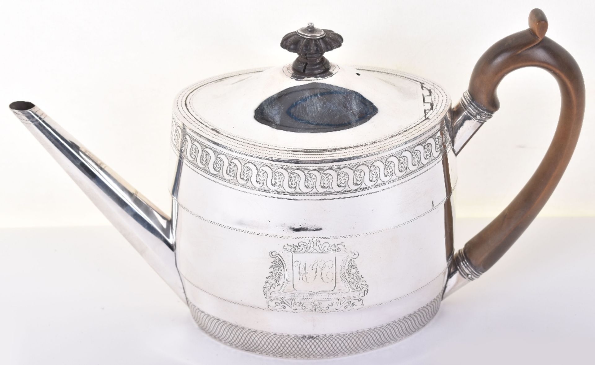 A George III silver teapot, Henry Chawner, London 1796