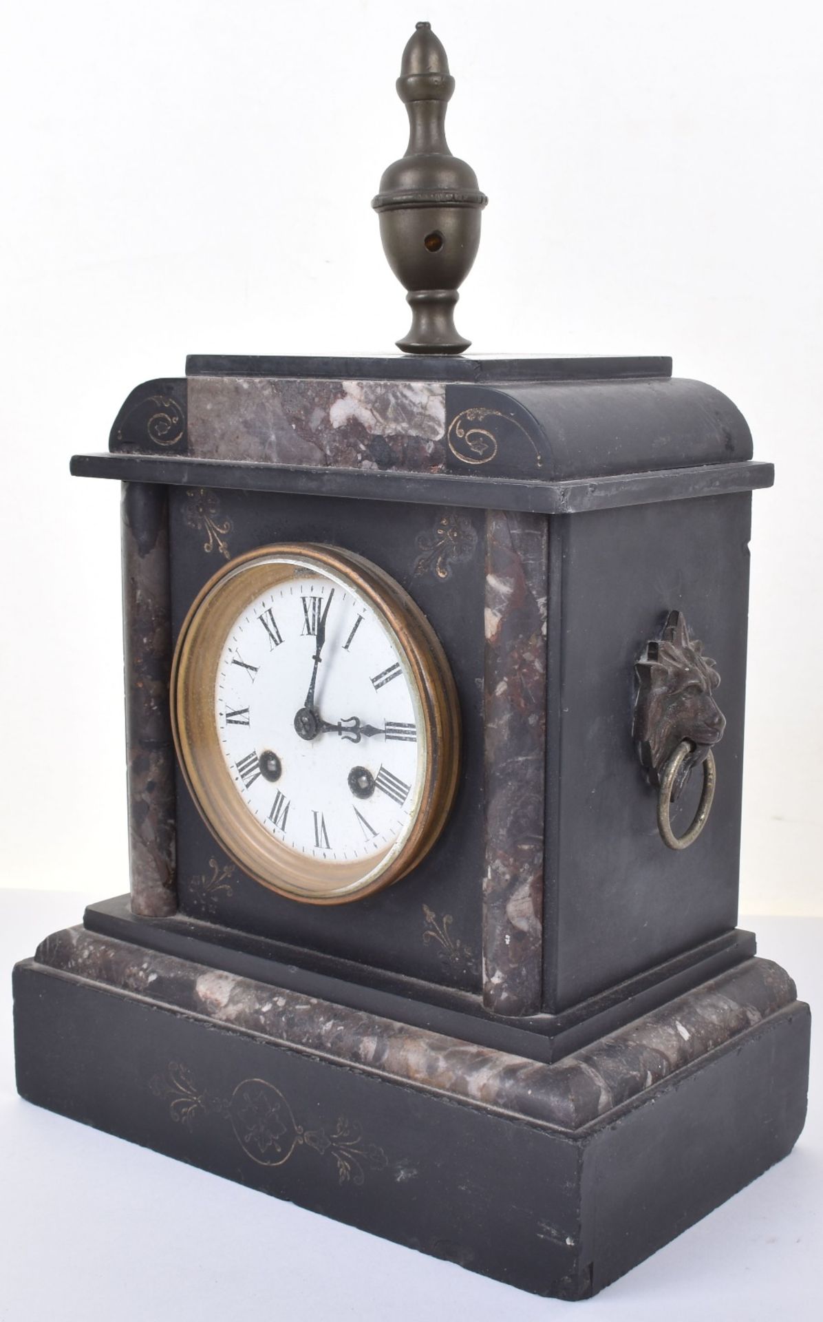 Victorian marble and black slate mantle clock - Image 6 of 10