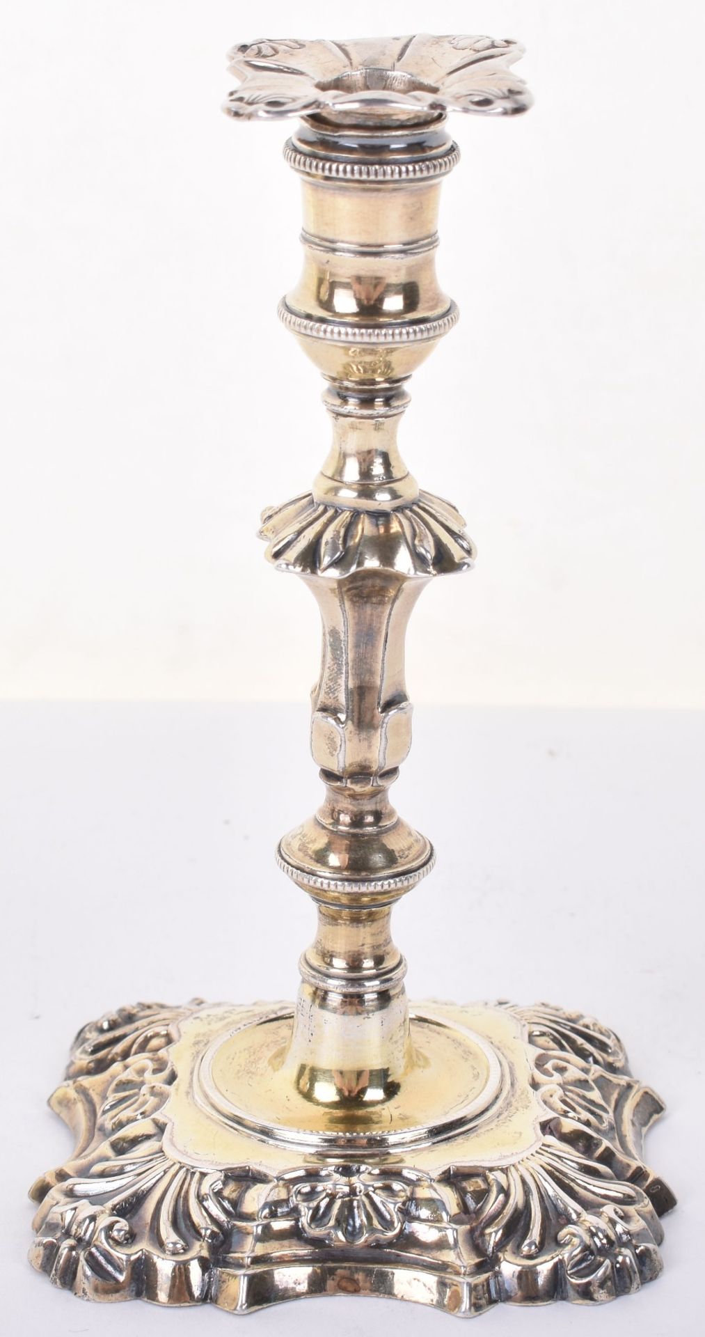 A George III silver gilt taperstick, Dorothy Mills 1762 - Image 2 of 11