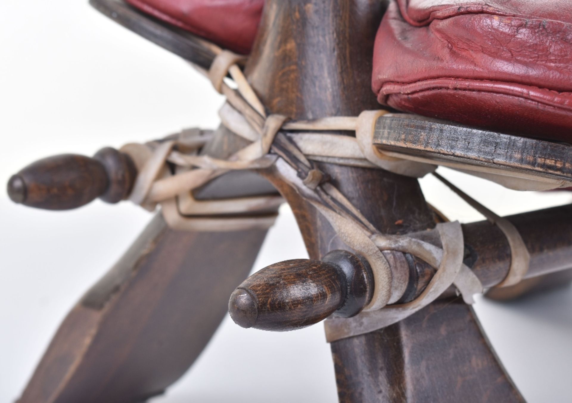 An early 20th century camel seat, leather seat and stud work - Image 3 of 5
