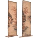 A pair of 18th century Chinese Kesi tapestry wall hangings