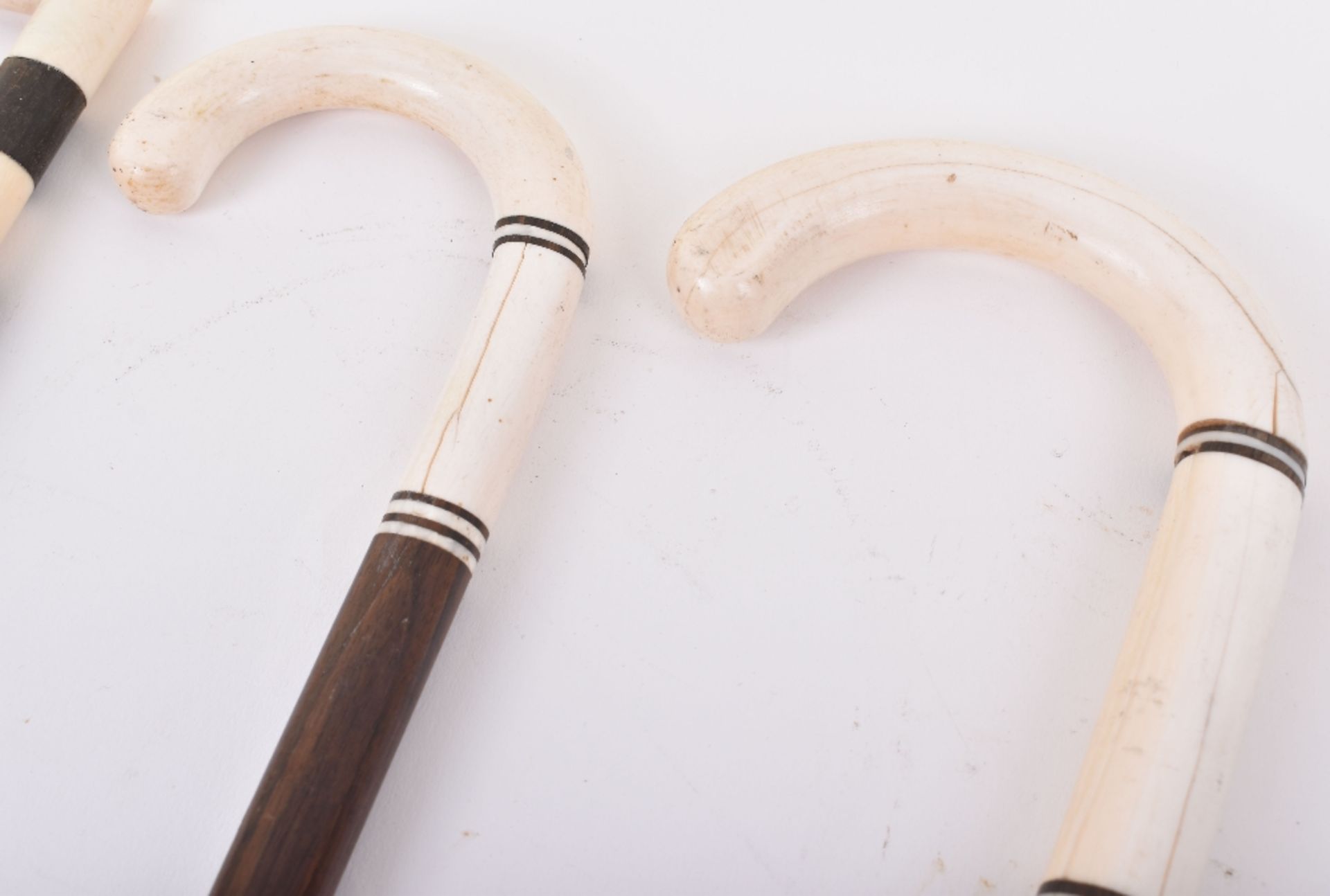 ^Four early 20th century ivory and bone handle walking sticks - Image 4 of 5